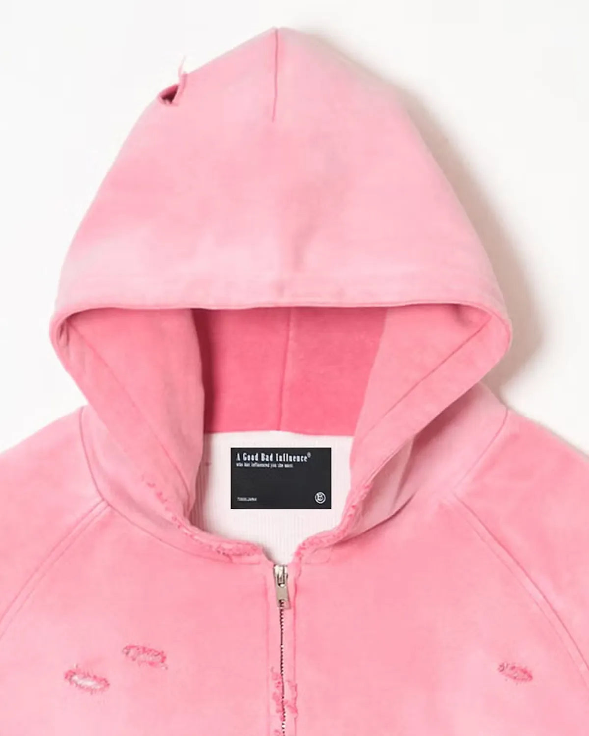 A Good Bad Influence / AGED DIS TRESED ZIP HOODIE (AGBI-26AW-HD02)