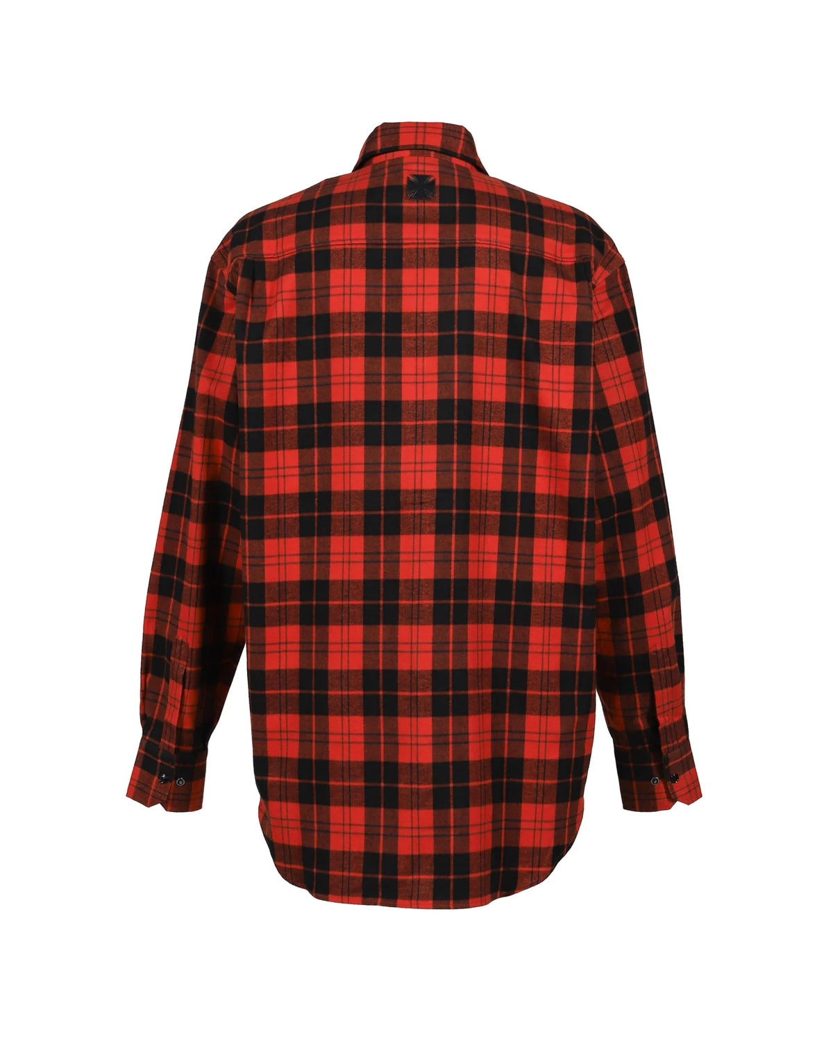 VETEMENTS / LEATHER CROSS FLANNEL SHIRT SHIRT (ME76FS056BR)