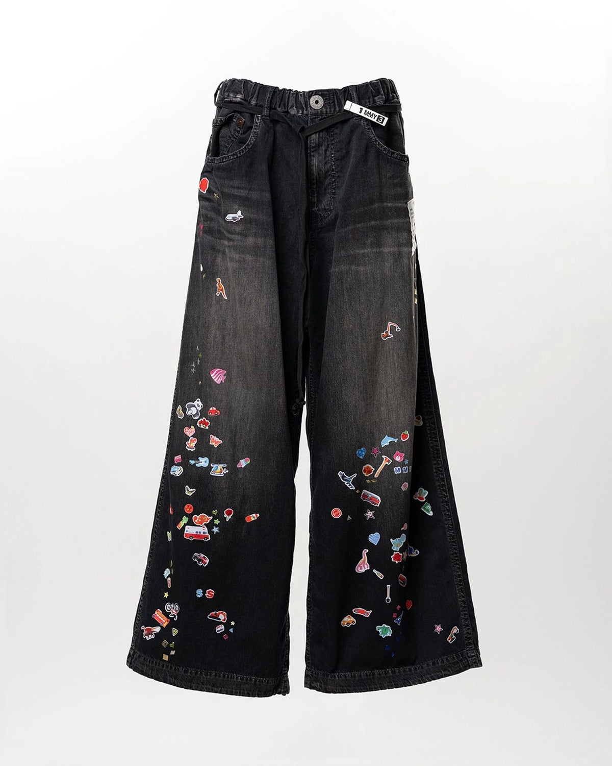 Maison MIHARA YASUHIRO / Kids Sticker Printed Wide Denim Pants -Women's- (K16PT342)