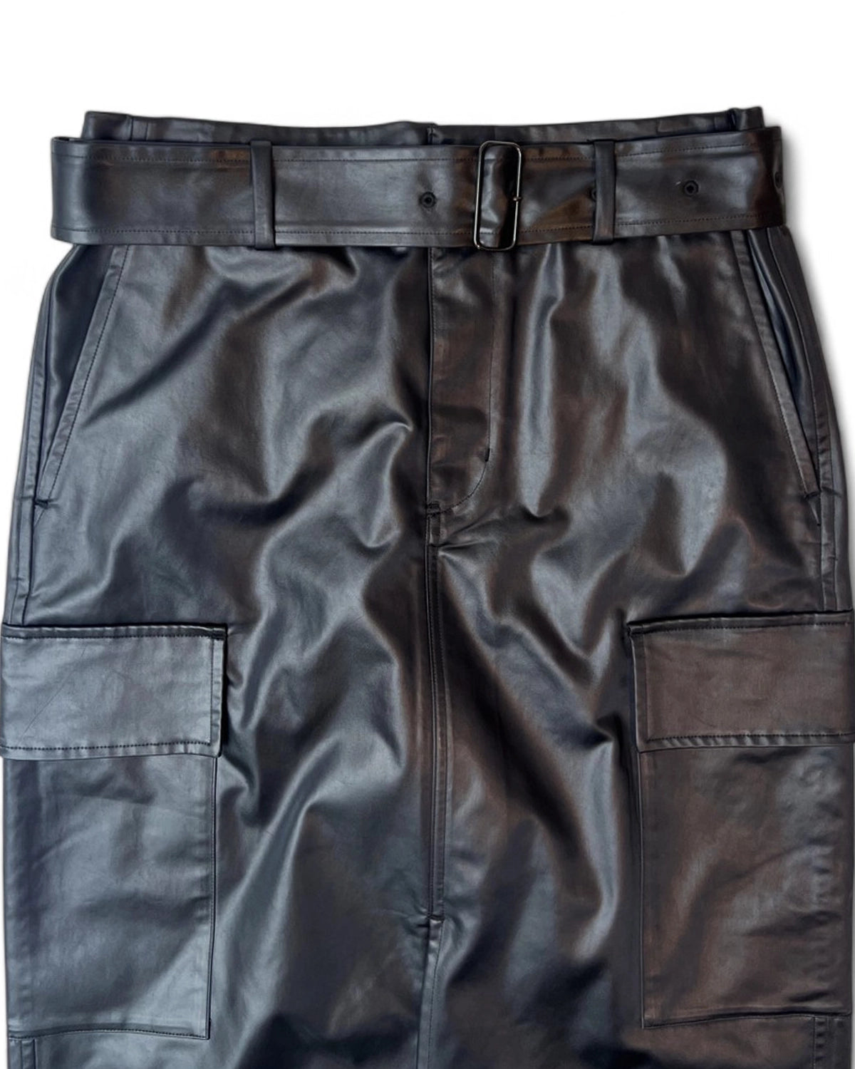 08sircus / Wax vintage belted cargo skirt (S25AW-SK01)