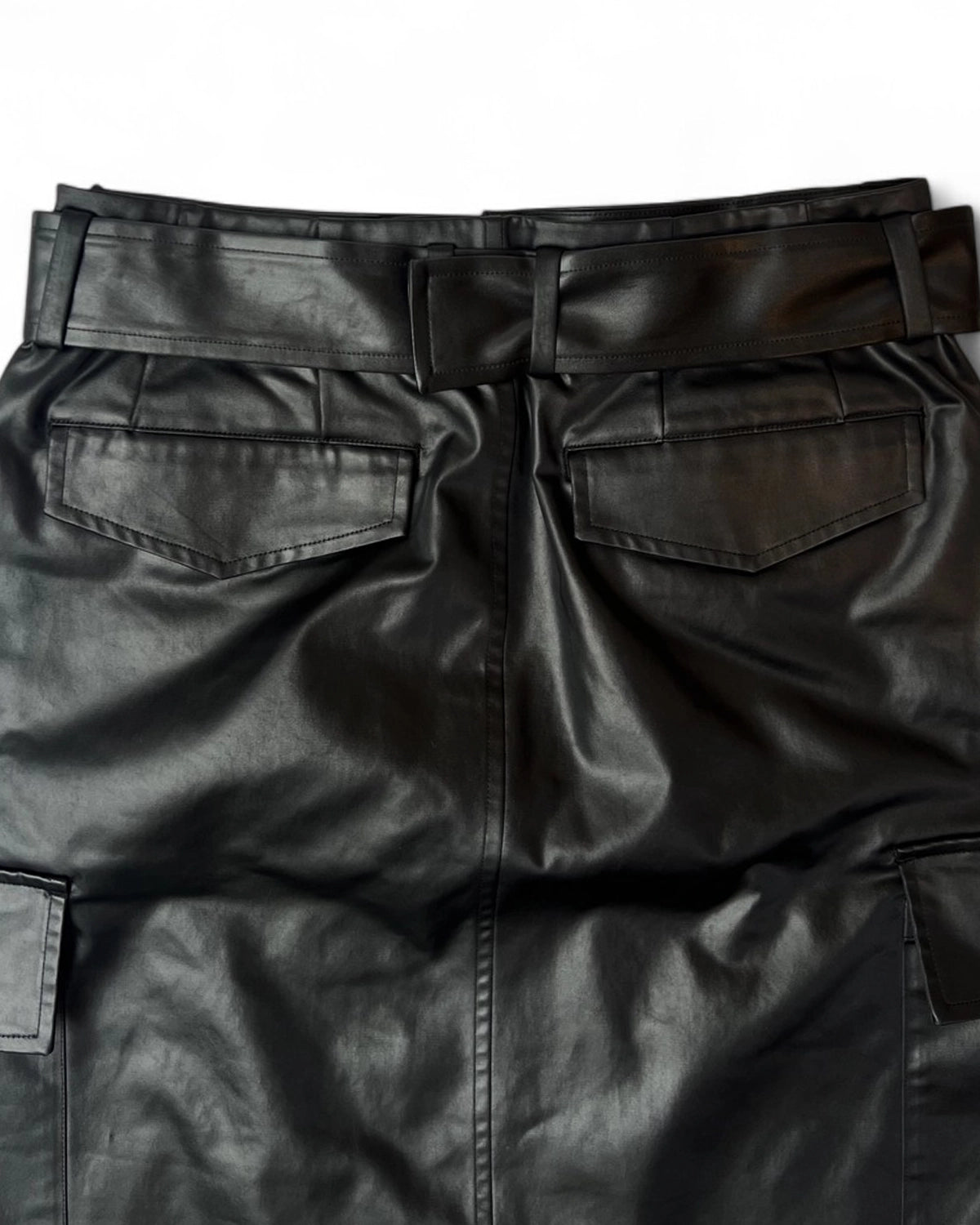 08sircus / Wax vintage belted cargo skirt (S25AW-SK01)