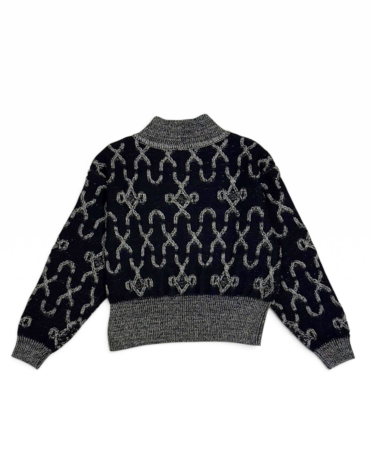 08sircus / Cable knit reversible v-neck sweater (S26AW-KN07)