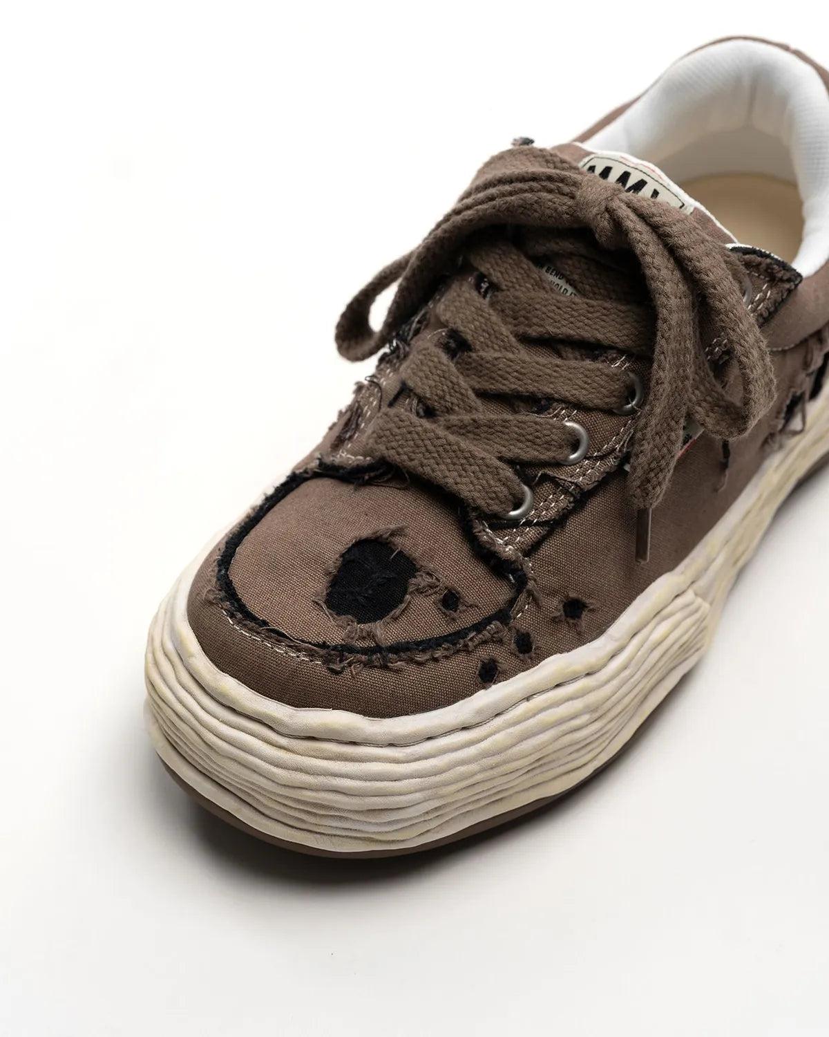 Maison MIHARA YASUHIRO / "OLIVER" OG Sole Ripped Overdye Canvas Low-top Sneakers (A17FW711)