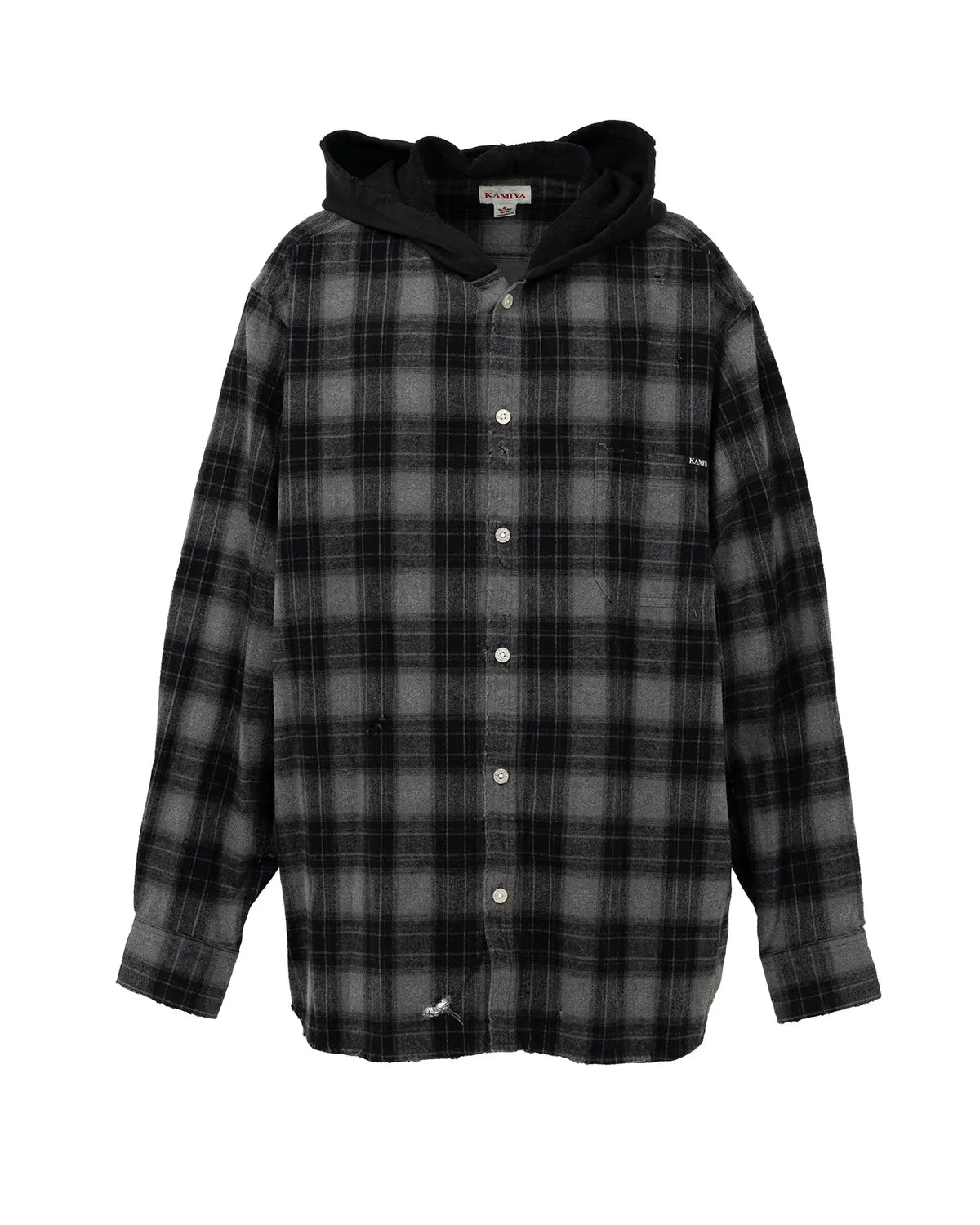 KAMIYA / Hooded Check Shirt (G15SH055)