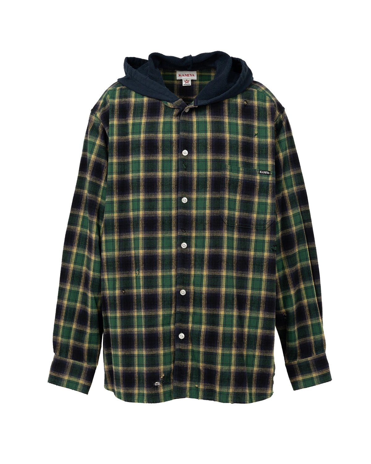 KAMIYA / Hooded Check Shirt (G15SH055)