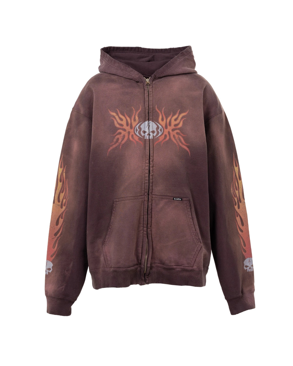 KAMIYA / "Skull Flame" Zip Hoodie (G15HD073)