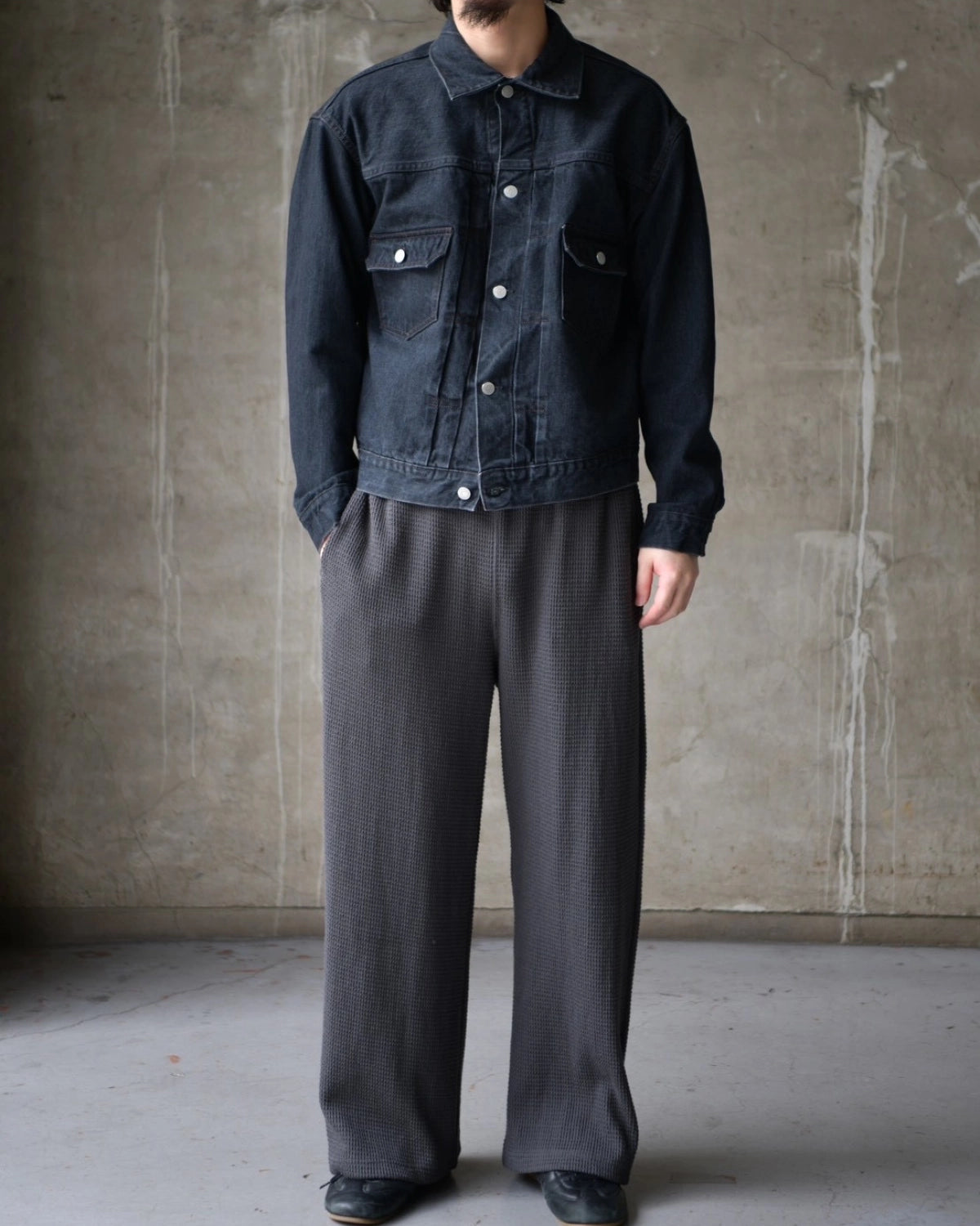 CIOTA / ダブルPデニムジャケット -MBK- (JKLM-302)