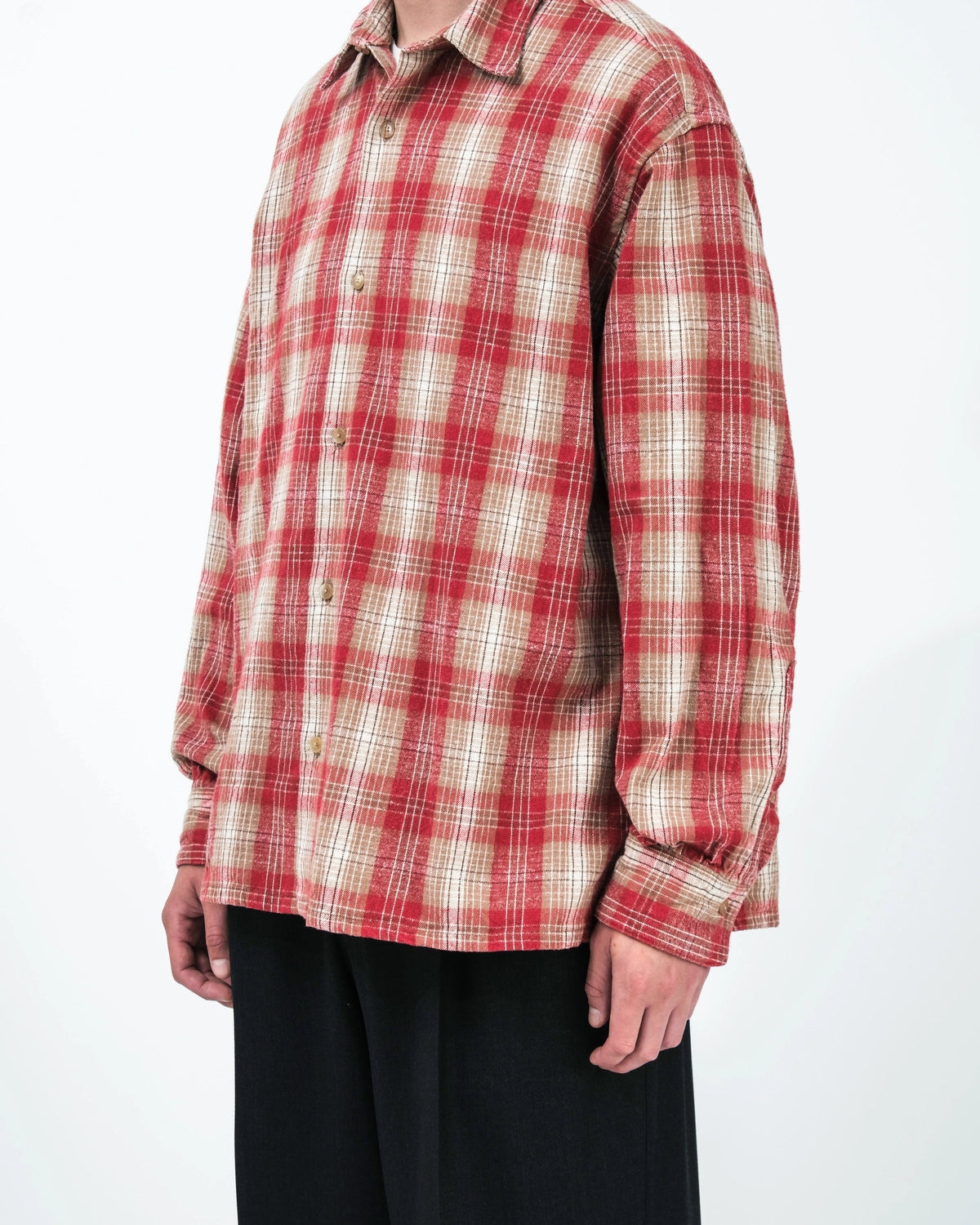 A.PRESSE / Vintage Cotton Silk Nep Twill Check Shirts (26SAP-02-06)