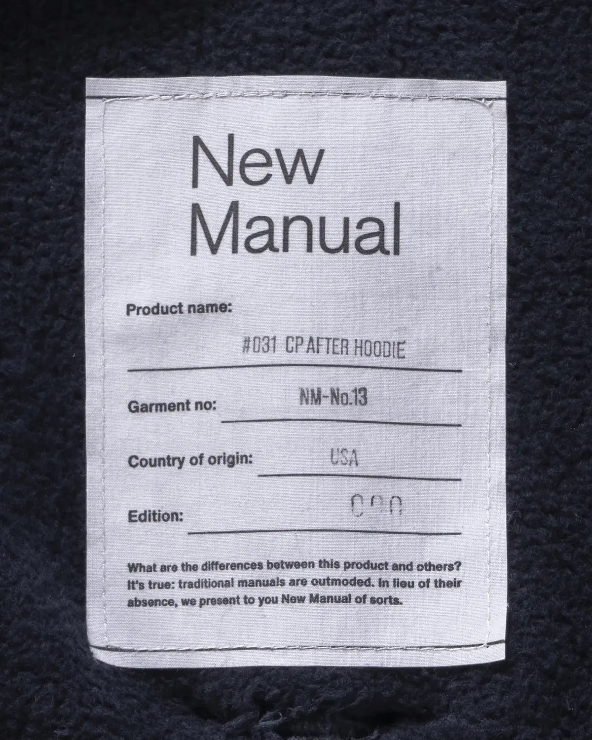 New Manual / #031 CP AFTER HOODIE (SWP -YY-0003)