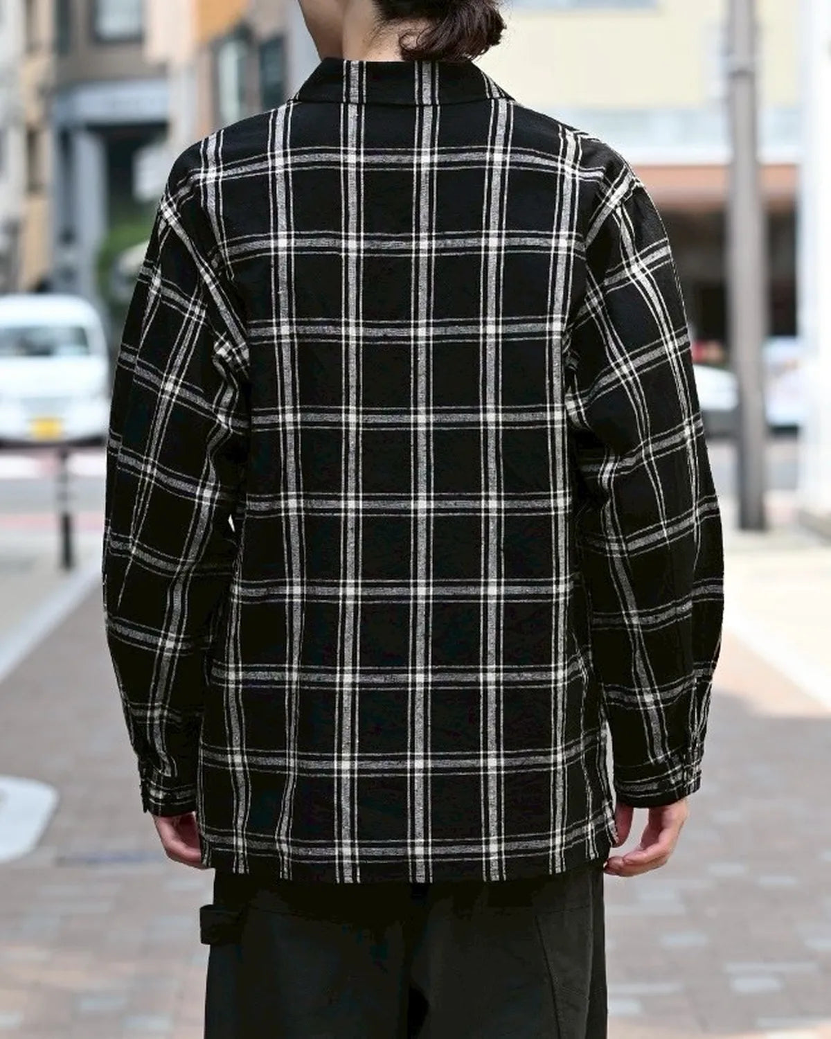 blurhms / Silk / Cottn Nep Plaid Military Shirt (BHS25F015)