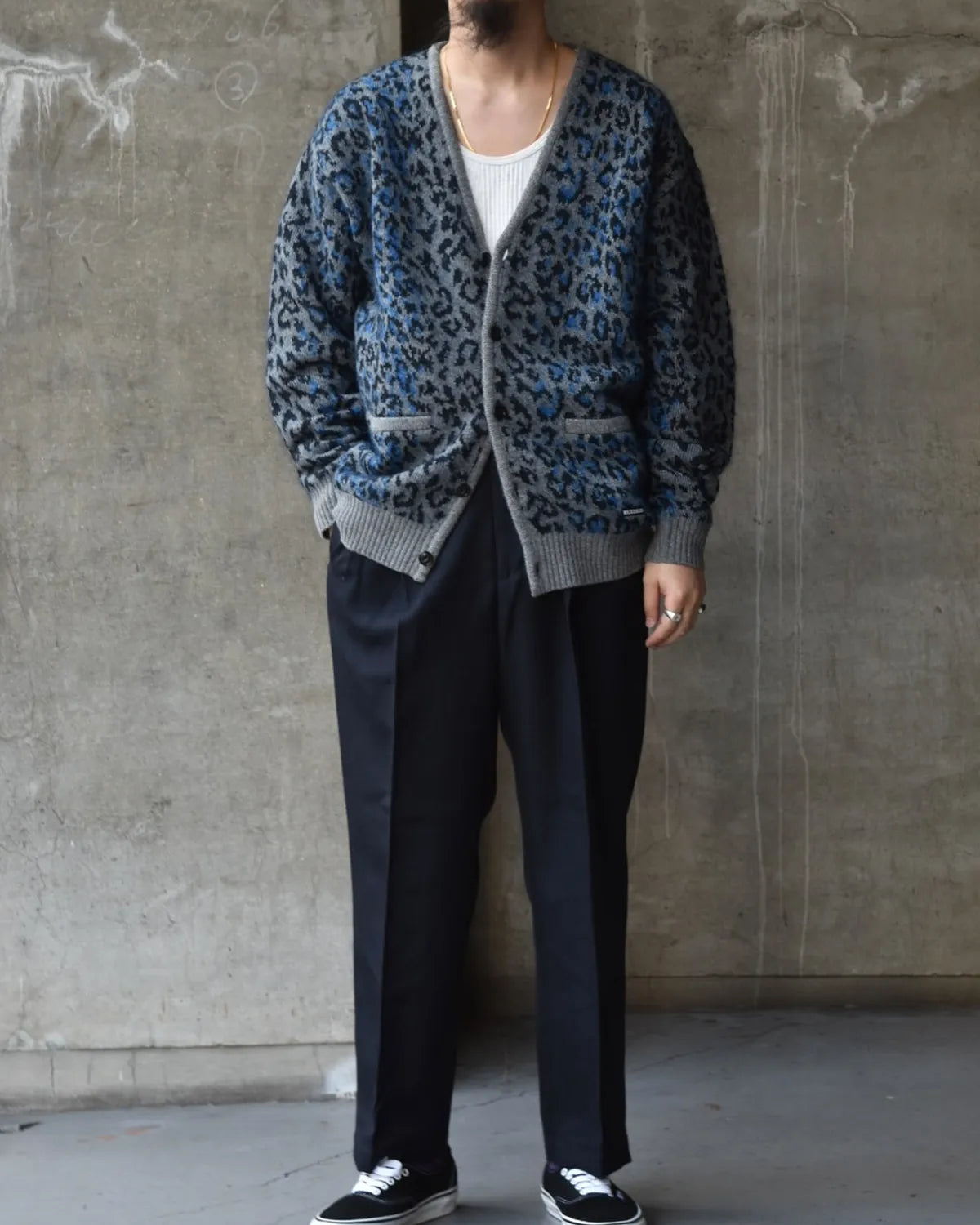 WACKO MARIA / LEOPARD MOHAIR JACQUARD KNIT CARDIGAN (25FW-WMK-KN08)