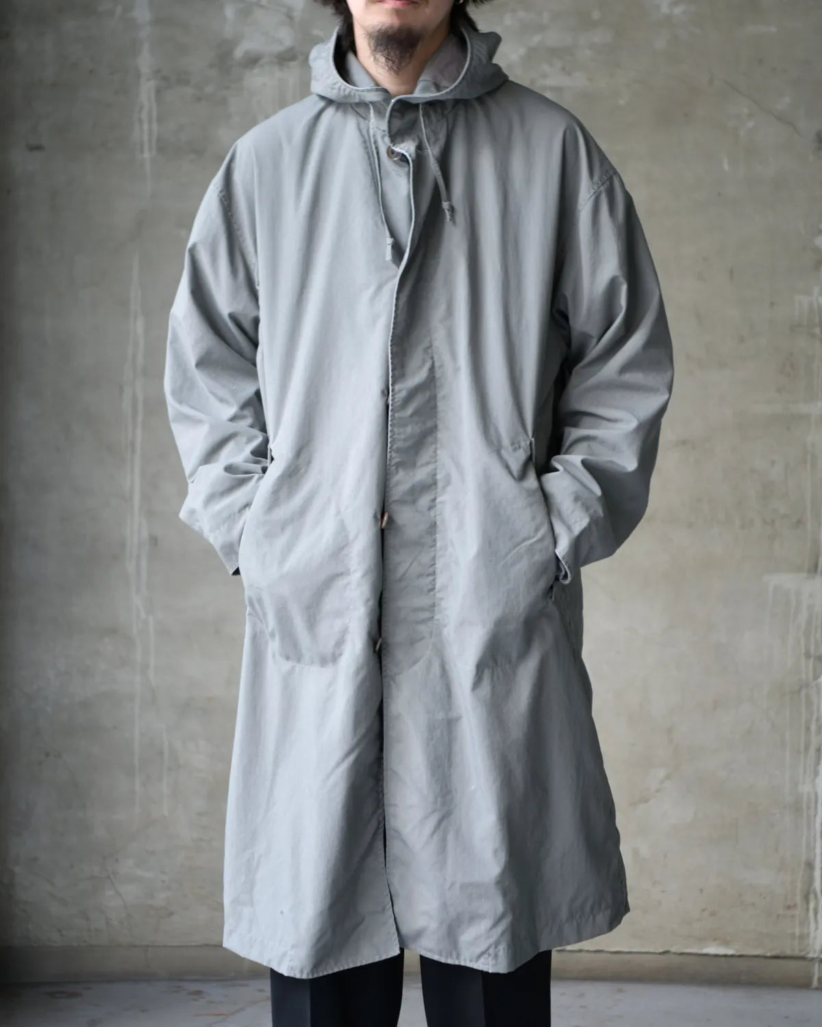 NONNATIVE / DWELLER HOODED COAT NYLON OXFORD PIGMENT DYE WITH WINDSTOPPER® (NN-J4817)