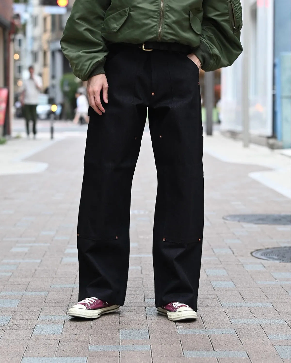 SUGARHILL / TWISTED HEATHER DENIM PANTS DOUBLE KNEE (25330410)