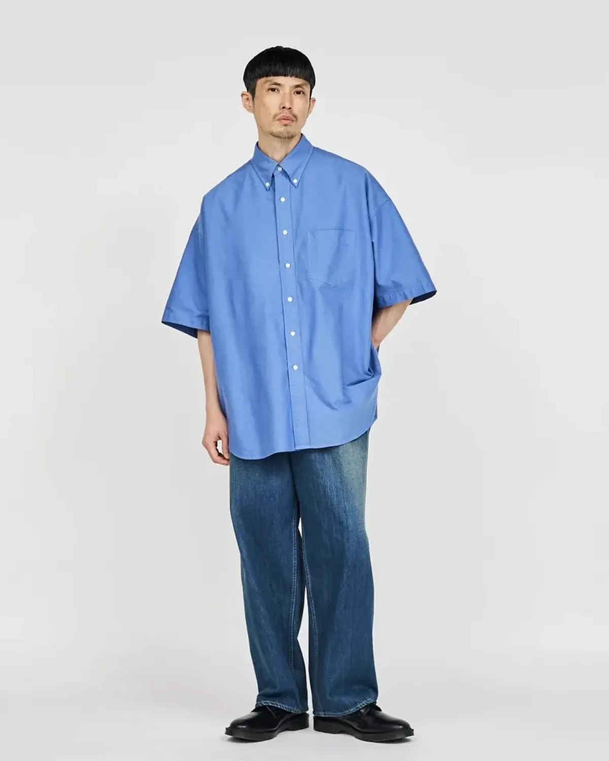 Graphpaper / Oxford S/S Oversized B.D Shirt (GM252-50076B)