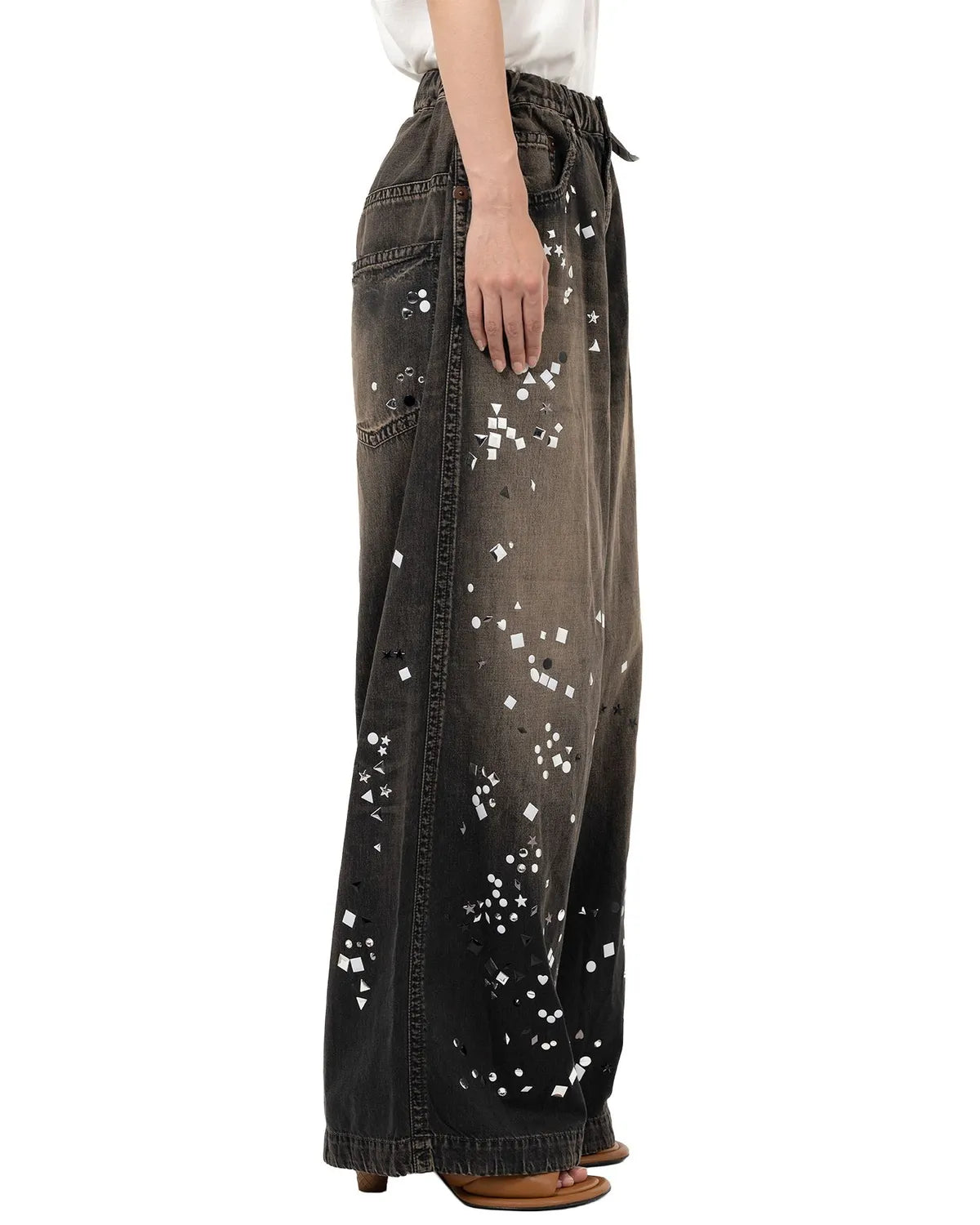 Maison MIHARA YASUHIRO / Embellished Denim Wide Pants (B15PT081)
