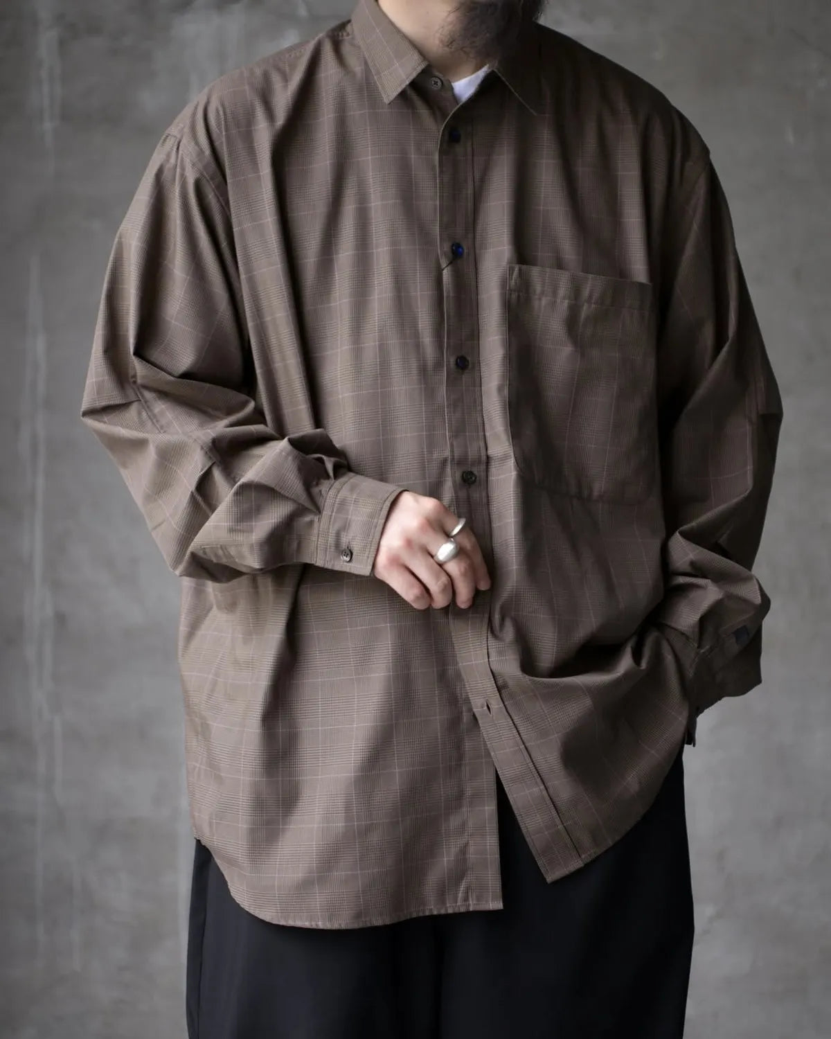 DAIWA PIER39 / TECH REGULAR COLLAR SHIRT L/S GLEN CHECK (BE-82025W)