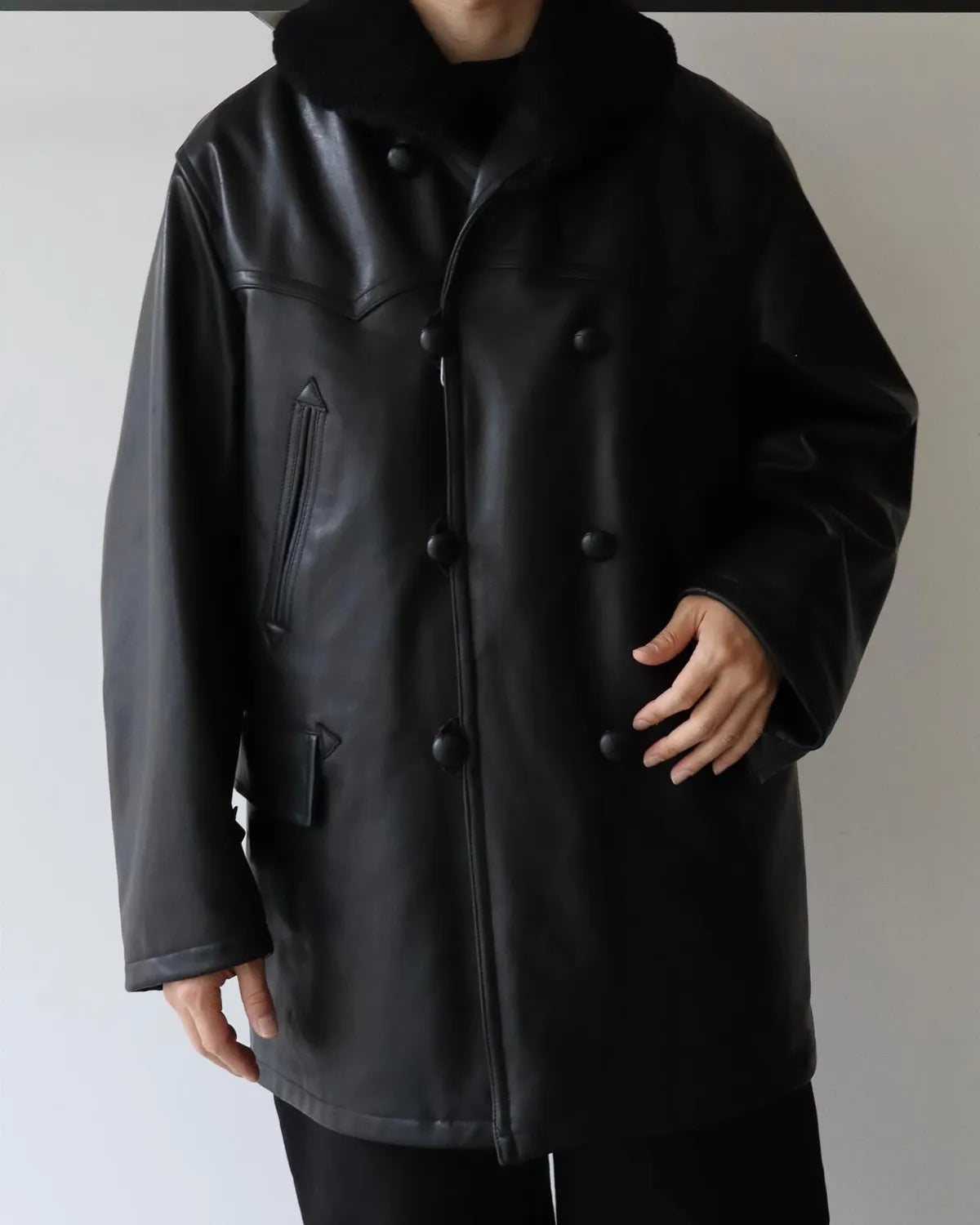 COMOLI / ラムレザー カナディアンコート (C03-04015)