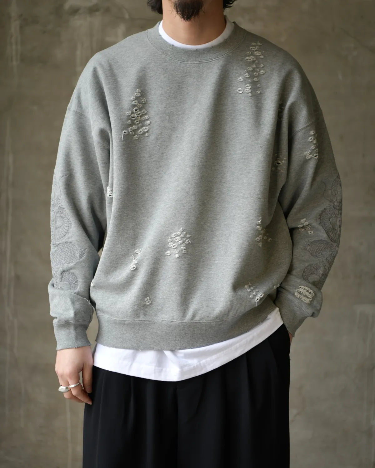 DELUXE / DELUXE × TIGHTBOOTH DAMAGE CREW SWEAT (26SD2718)