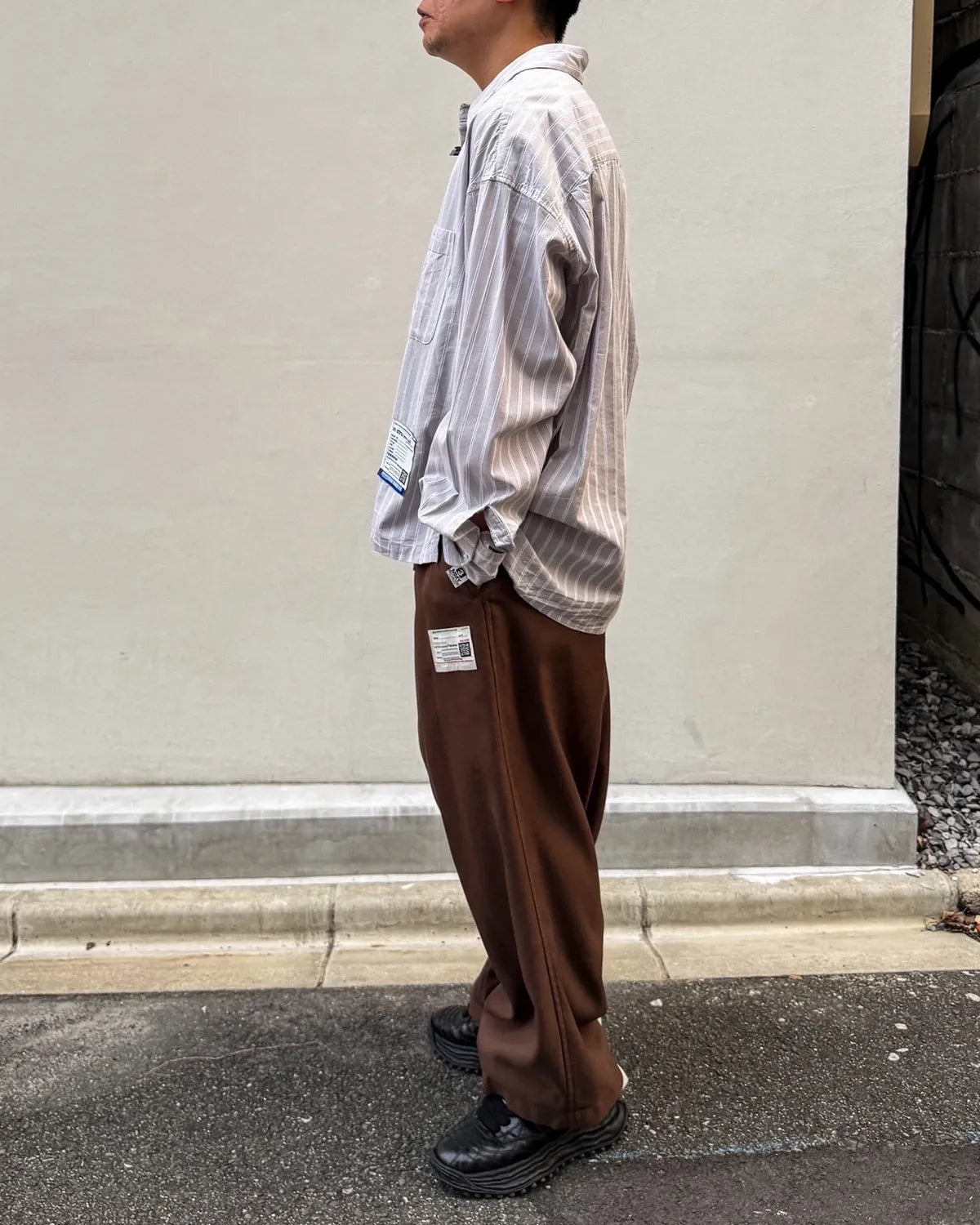 Maison MIHARA YASUHIRO in・stru(men-tal). / C/R STRIPE DRESS SHIRT (I17SH132)