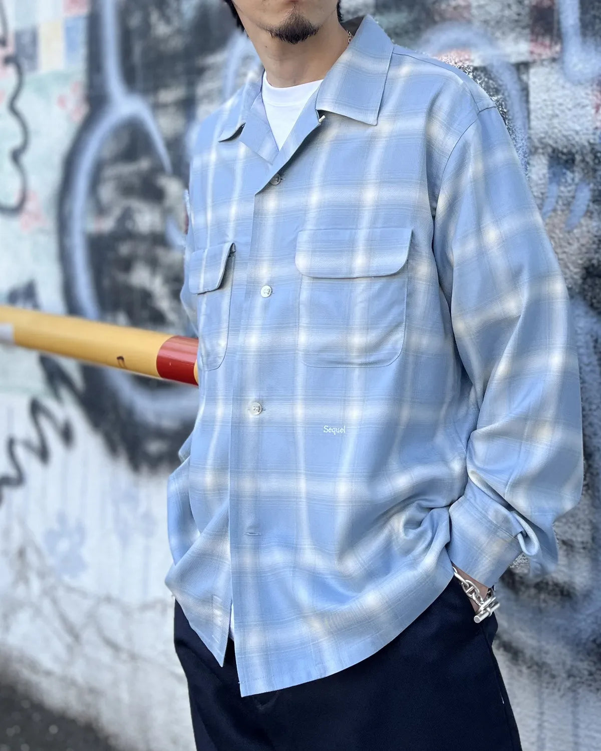SEQUEL / OMBRE CHECK LONG SLEEBE SHIRT (SQ-26SS-SH-02)