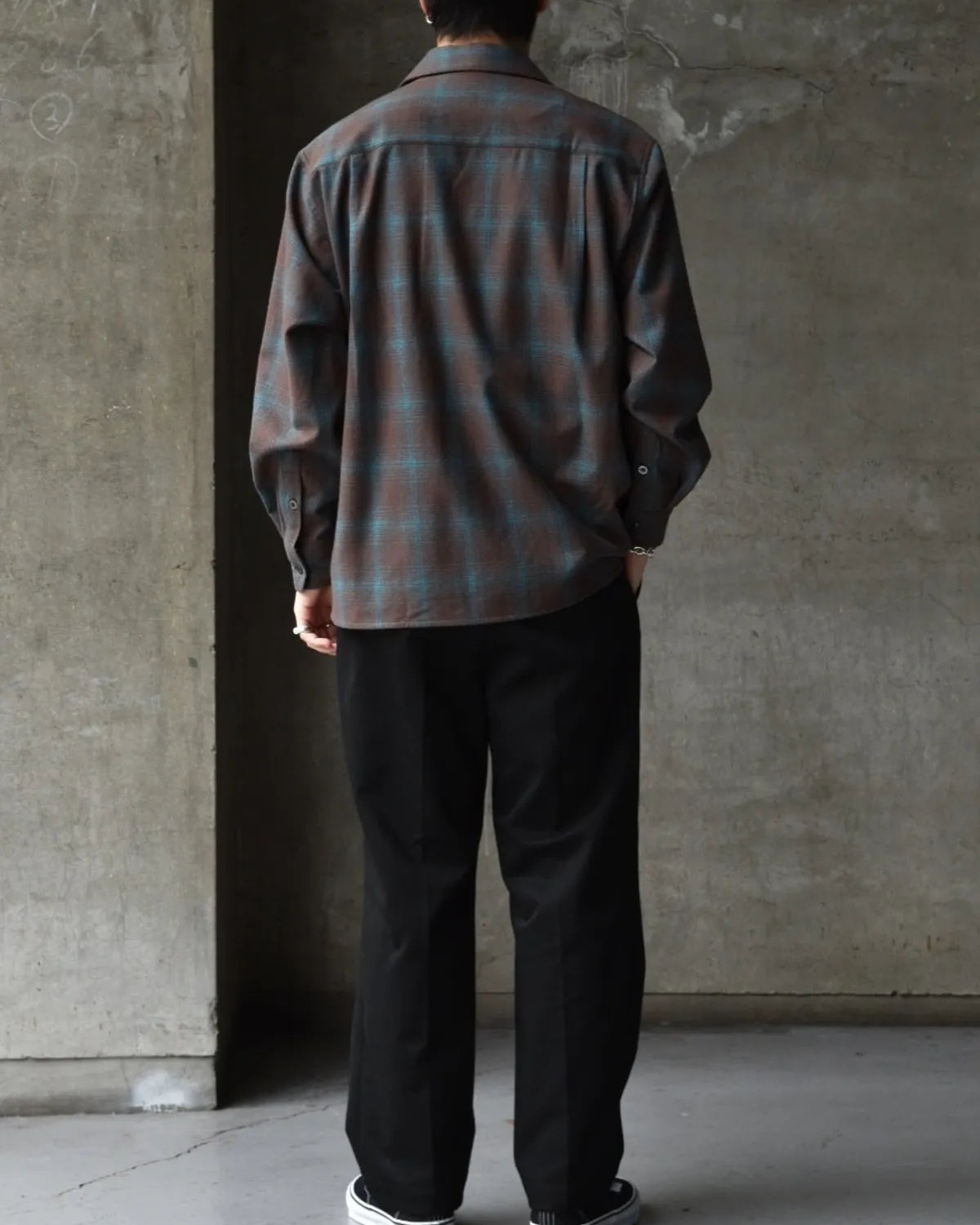 WACKO MARIA × PENDLETON / WOOL OMBRE CHECK OPEN COLLAR SHIRT -TYPE-3- (25FW-WMS-PE03)