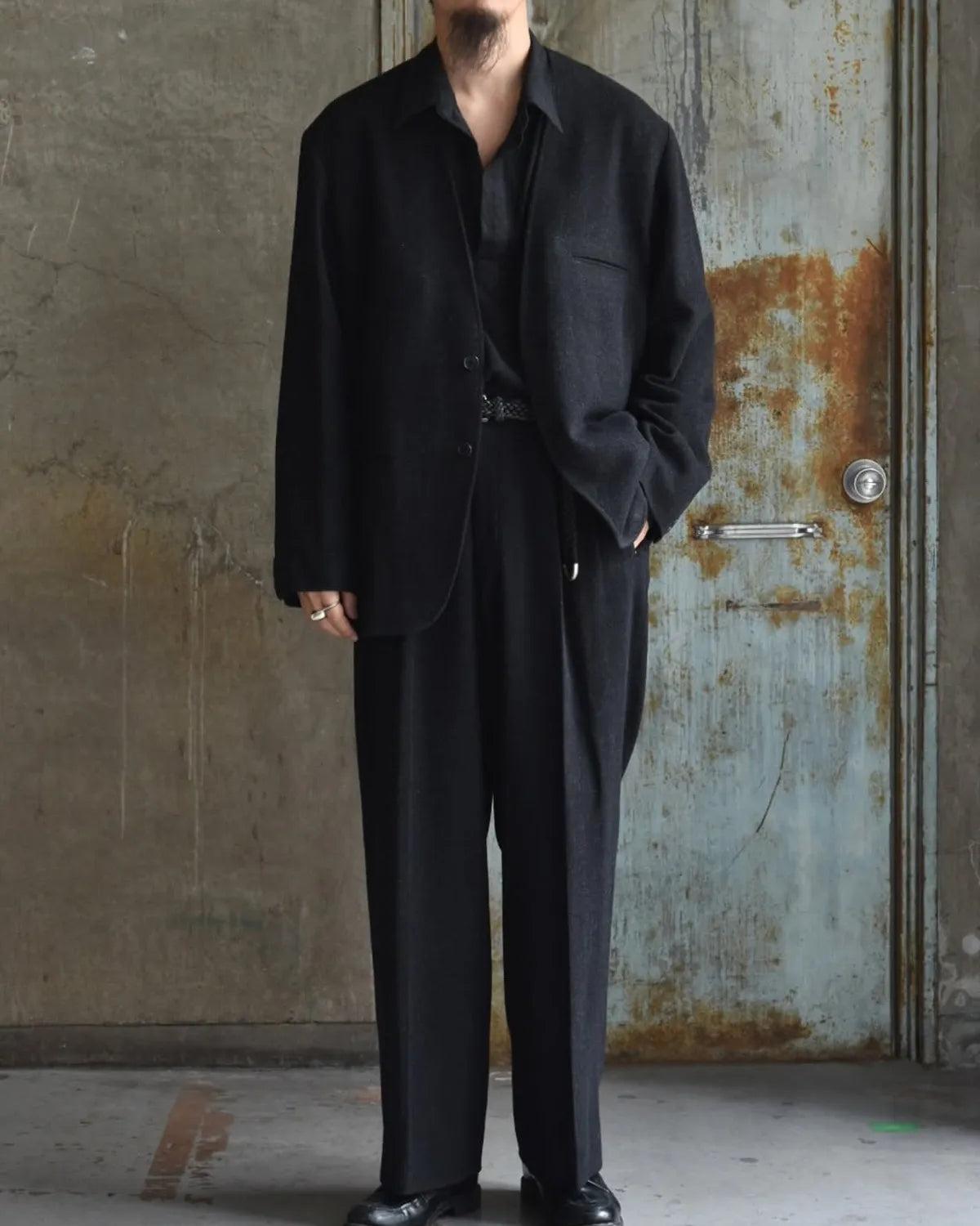 A.PRESSE / Silk Cashmere Tweed Wide Trousers (25AAP-04-02)
