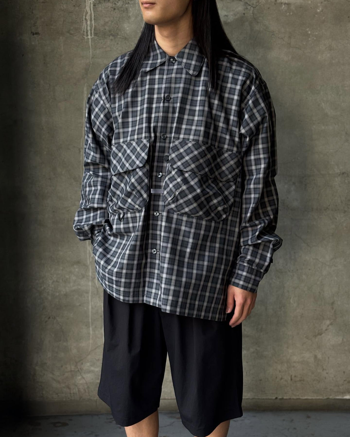 DAIWA PIER39 / TECH SPORTS OPEN COLLAR SHIRT L/S GREN PLAID (BE-82026)