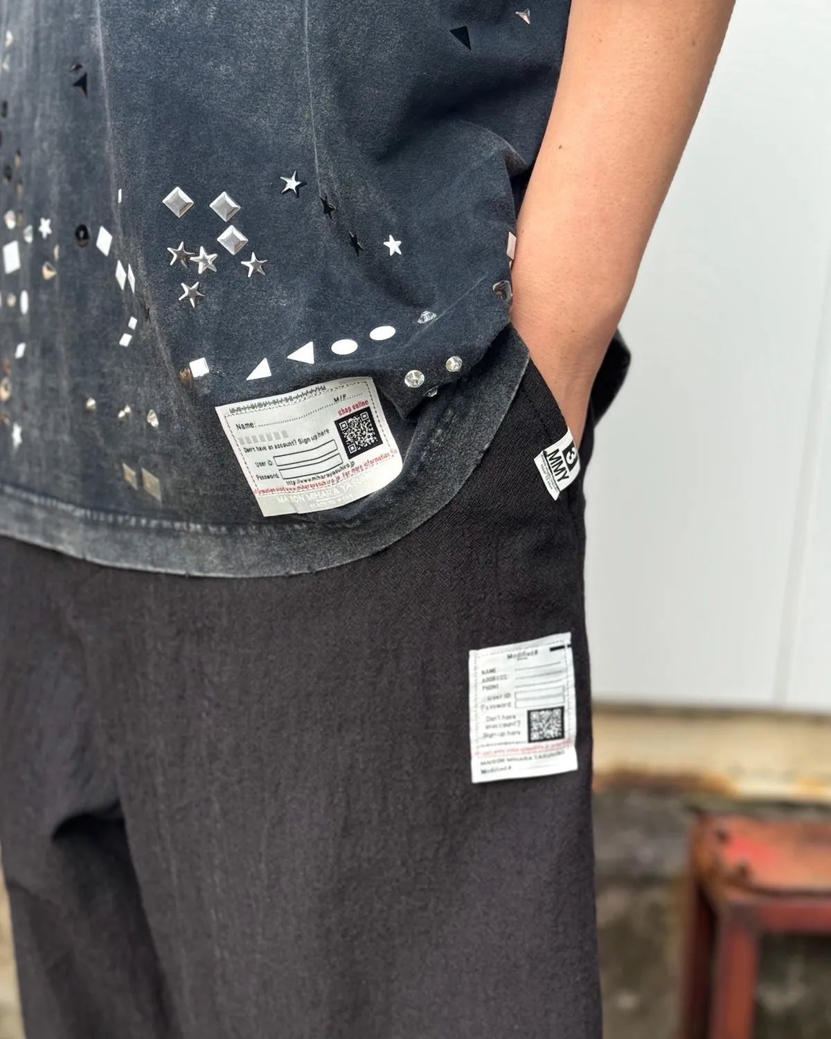 Maison MIHARA YASUHIRO / SLEEVE LAYERED TROUS (J15PT132)