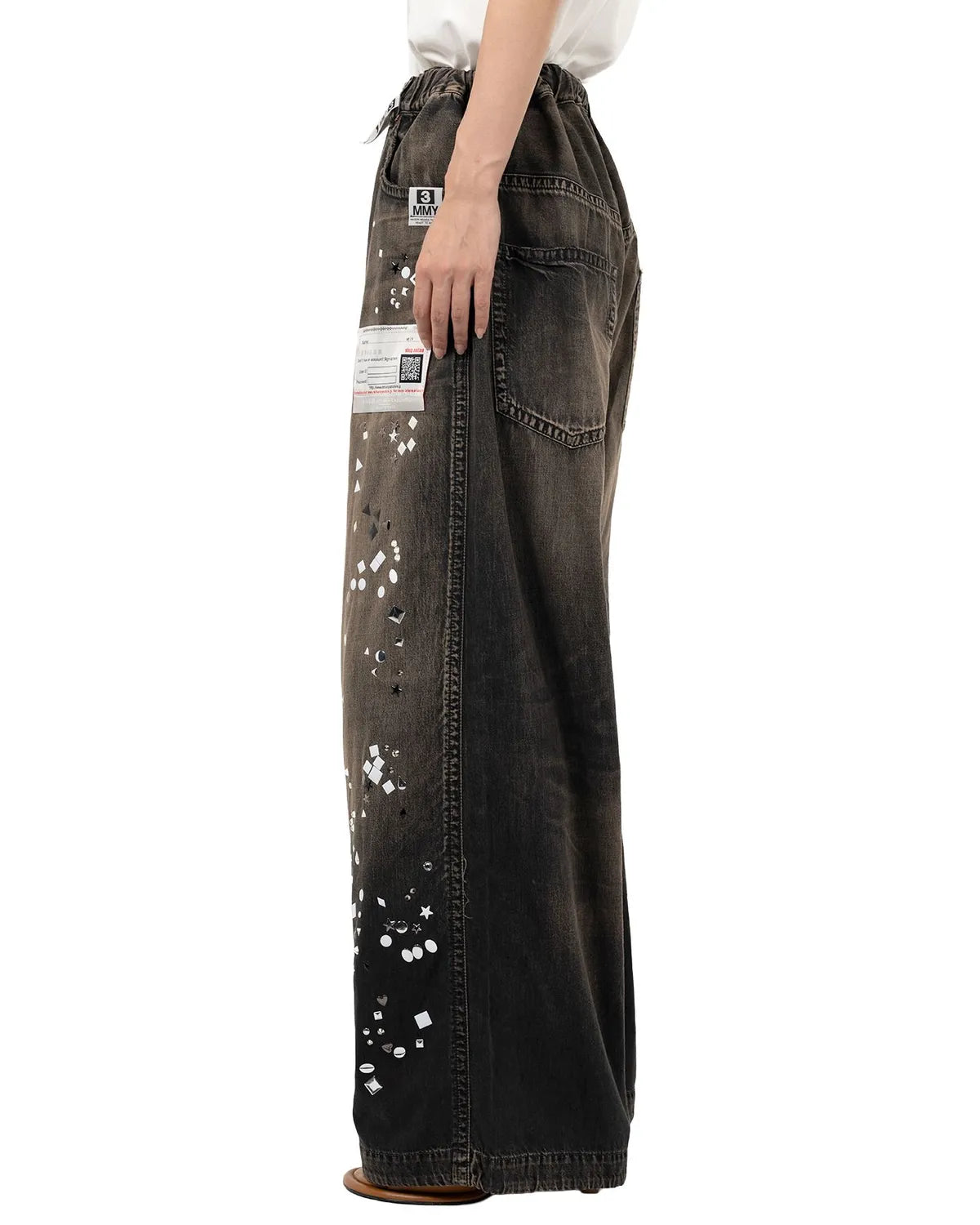 Maison MIHARA YASUHIRO / Embellished Denim Wide Pants (B15PT081)