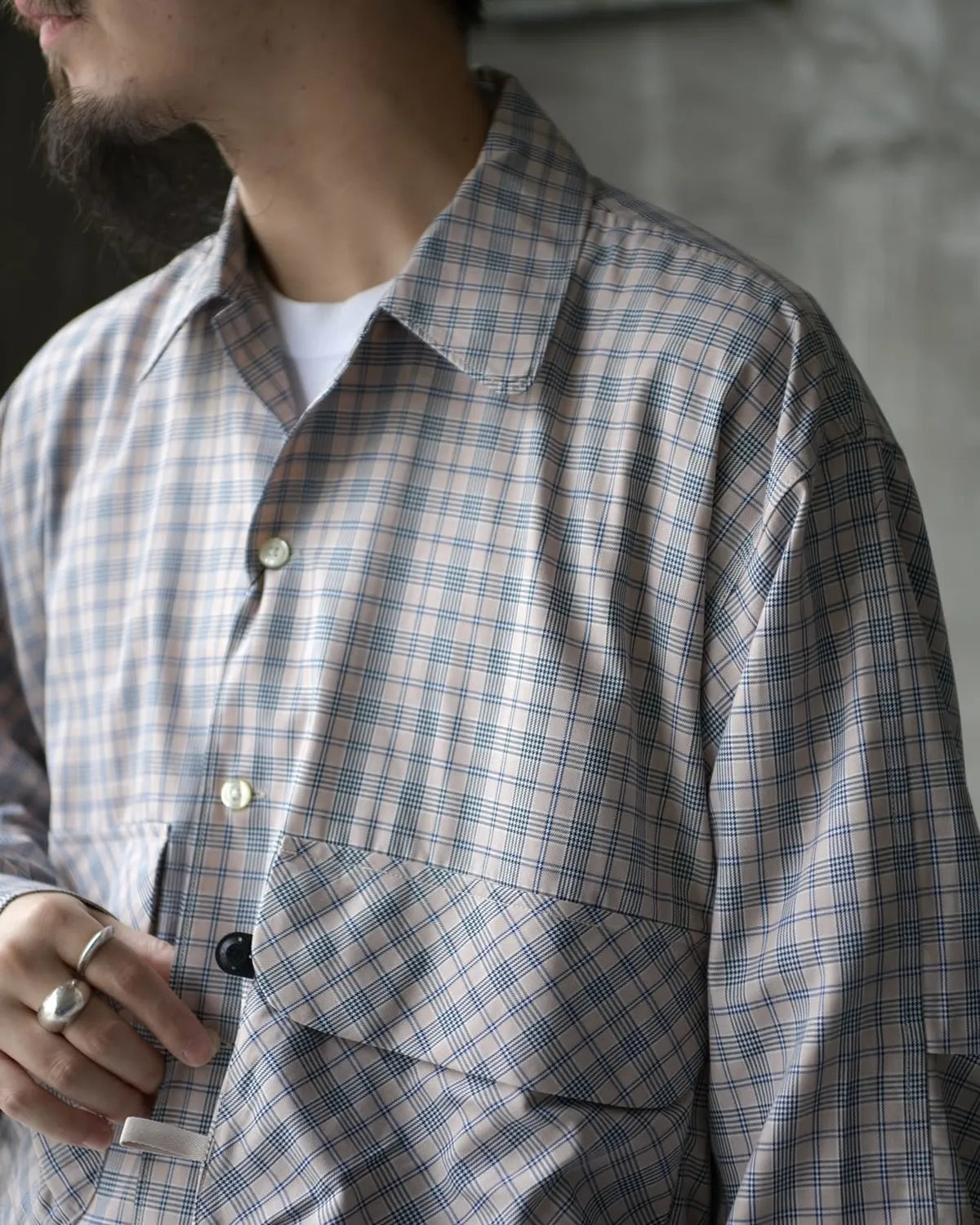 DAIWA PIER39 / TECH SPORTS OPEN COLLAR SHIRT L/S NOVA CHECK (BE-81025W)