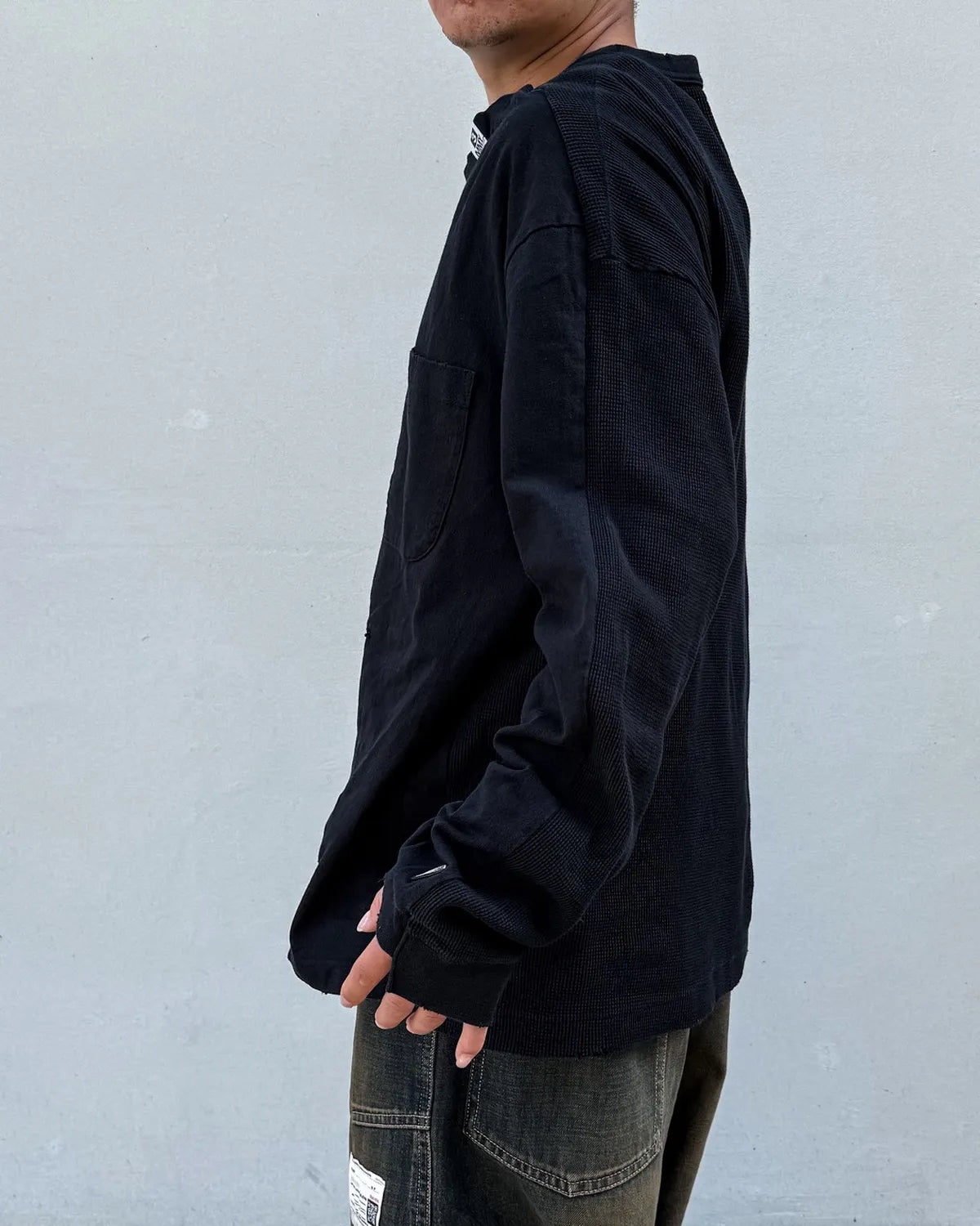 Maison MIHARA YASUHIRO / THERMAL COMBINED LONG T-SHIRT (A17LT601)