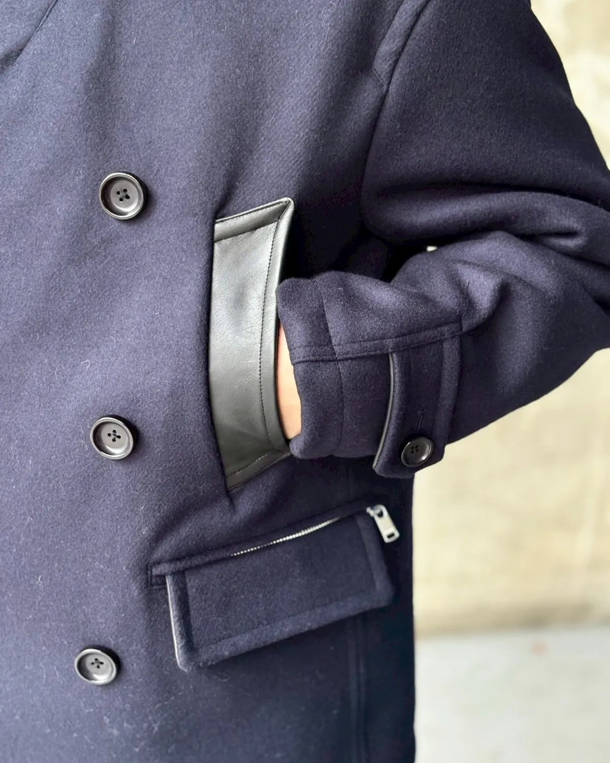 NONNATIVE / MARINER COAT W/N DOUBLE MELTON WITH WINDSTOPPER® (NN-JU4705)