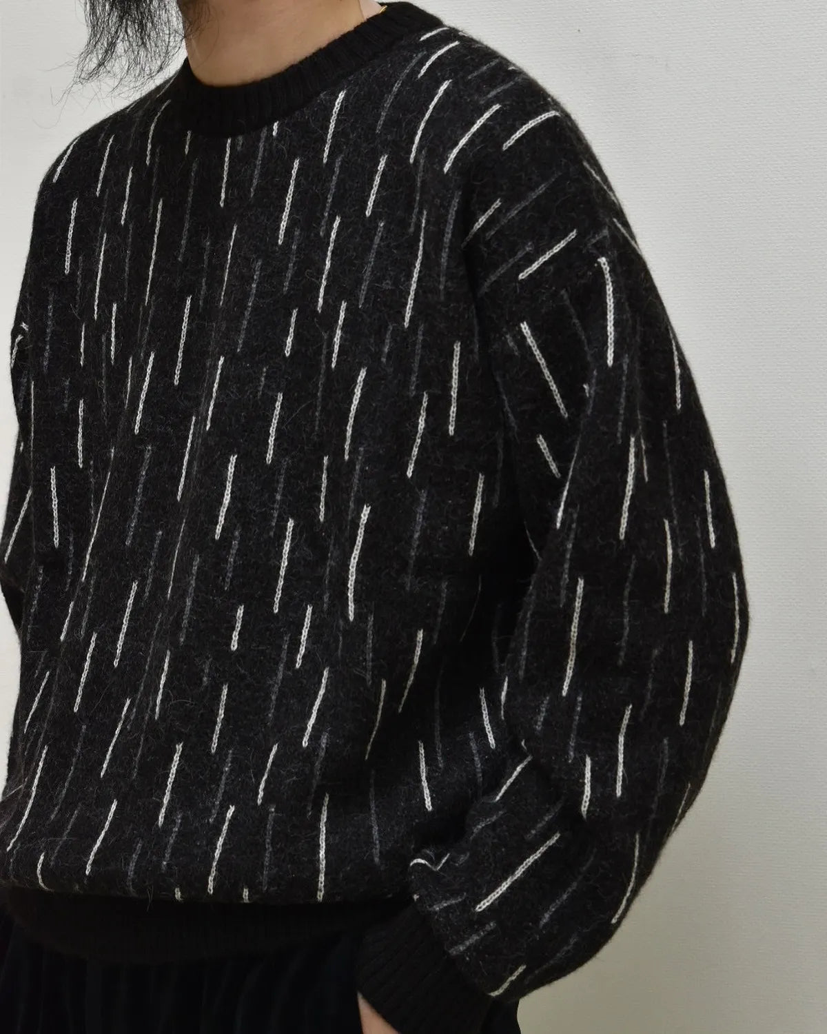 MARKAWARE / Natural Colar Alpaca Rain Drop Pattern Jumper (A25C21SW01C)