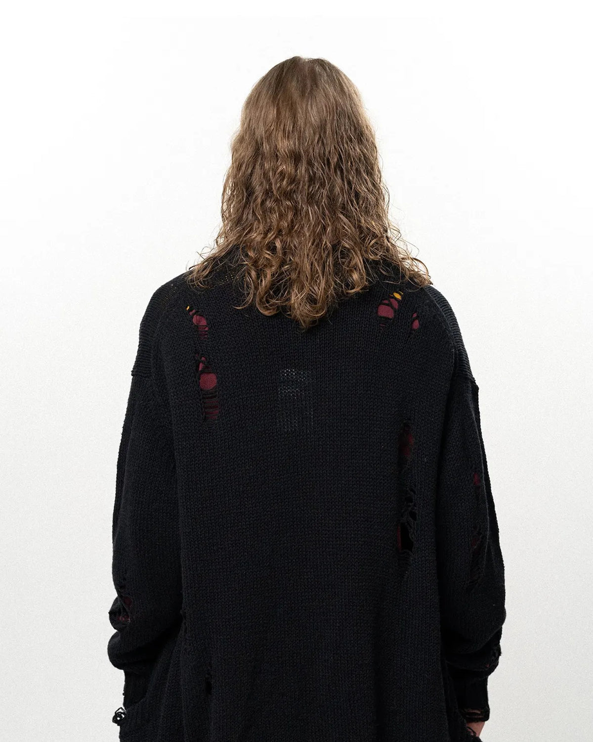 KAMIYA / Damaged Low Gauge Long Cardigan (G17CD077)