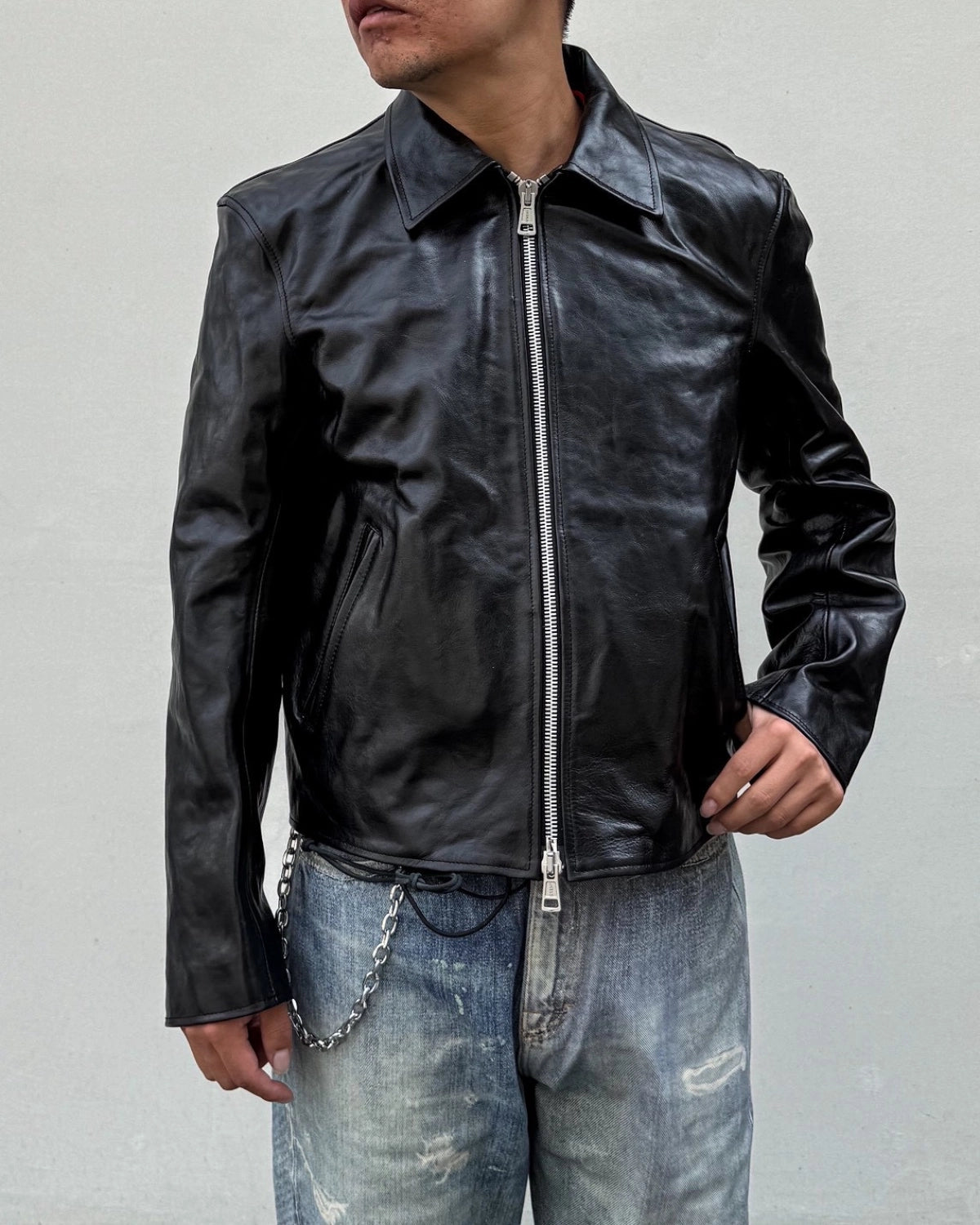 OUR LEGACY / MINI JACKET Top Dyed Black Leather (M4239MTD)