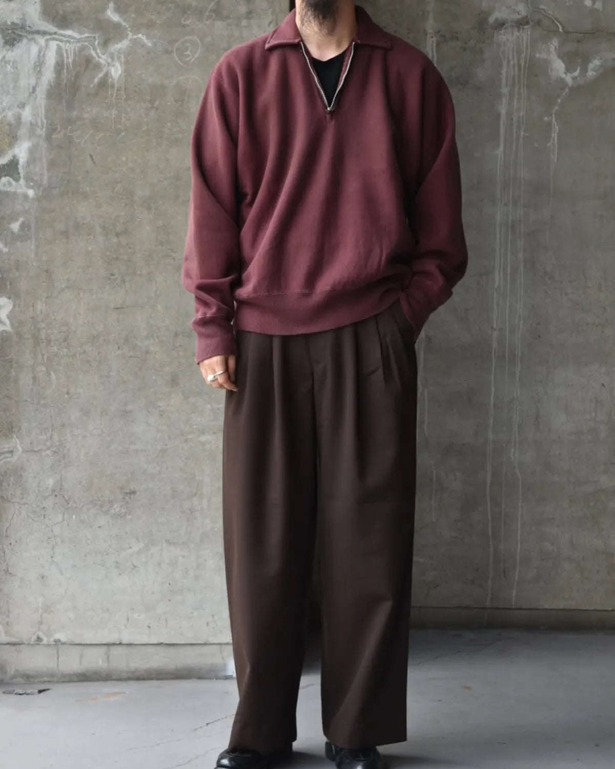 A.PRESSE / Vintage Half Zip Sweatshirt (25AAP-05-09)