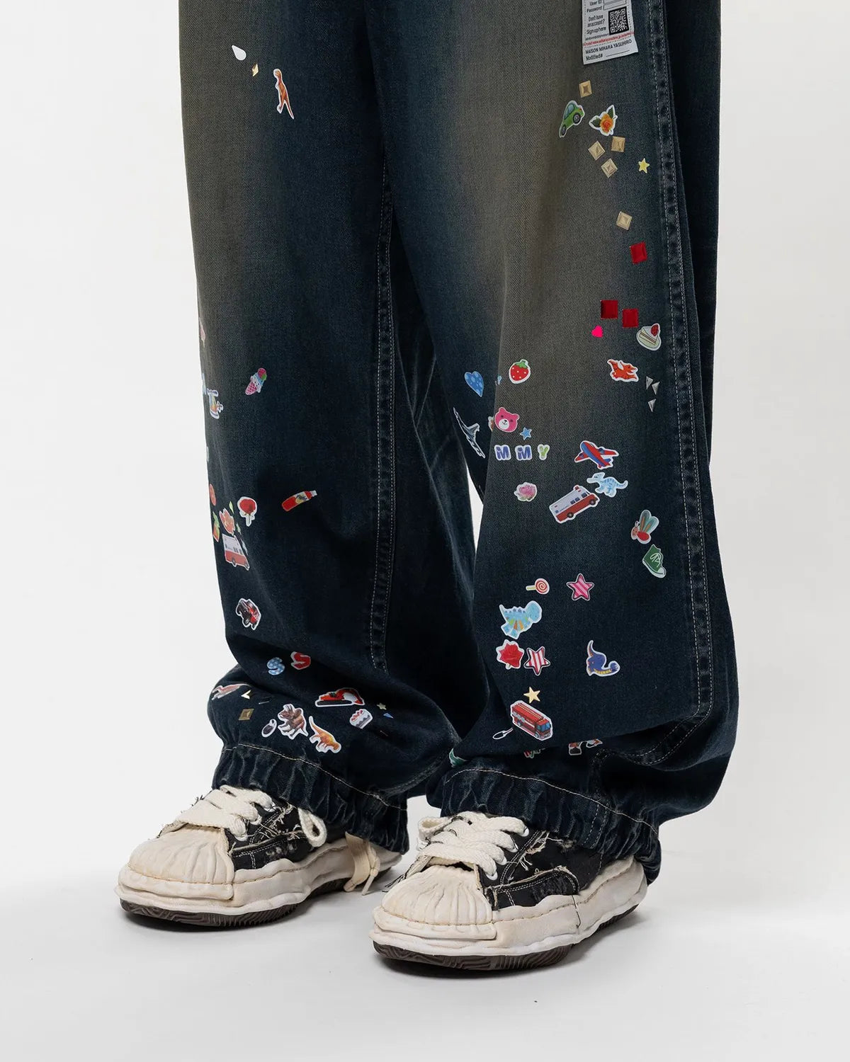 Maison MIHARA YASUHIRO / Kids Sticker Printed Baker Denim Pants (J16PT124)