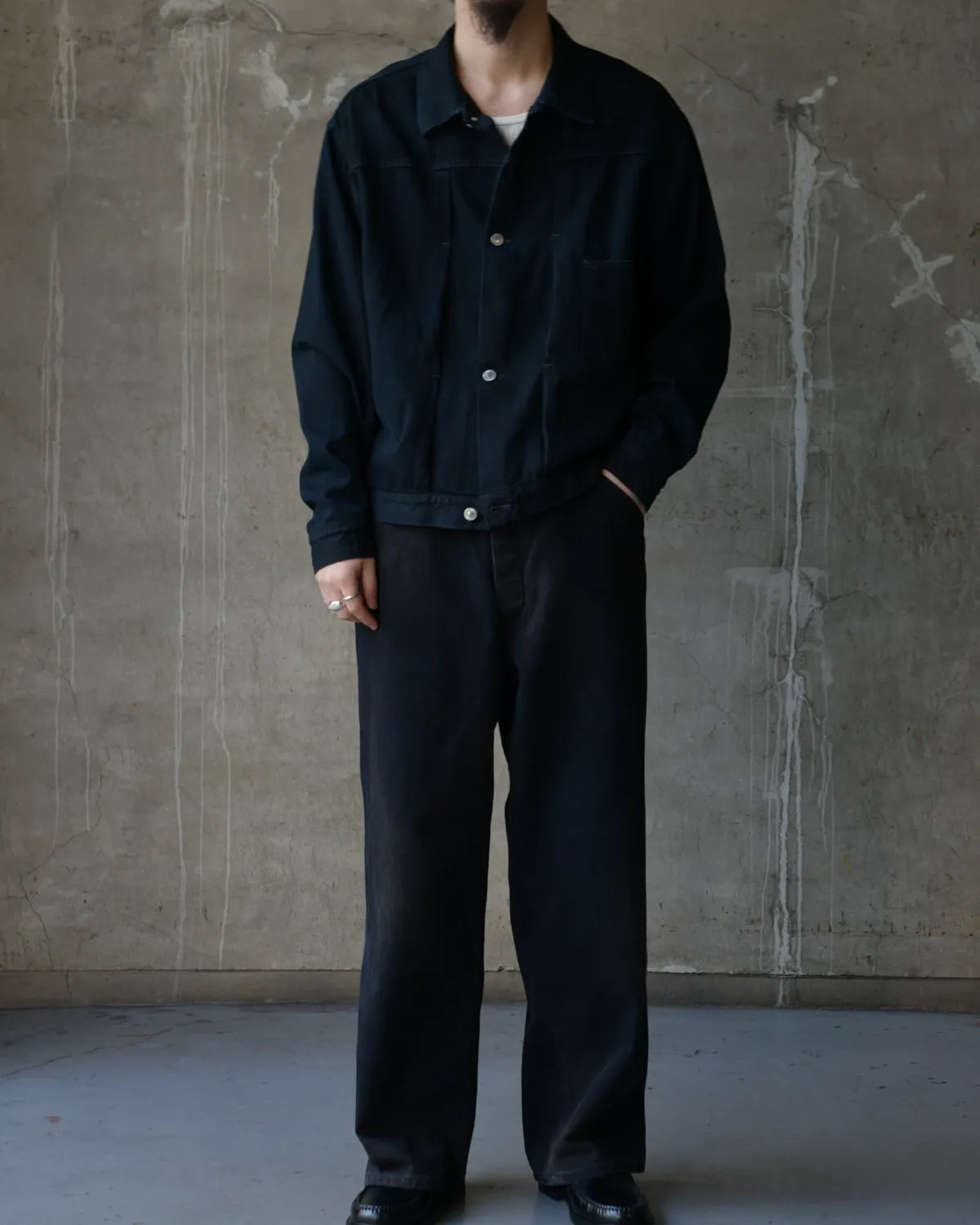 A.PRESSE / Vintage Black Denim Work Pants (26SAP-04-35)