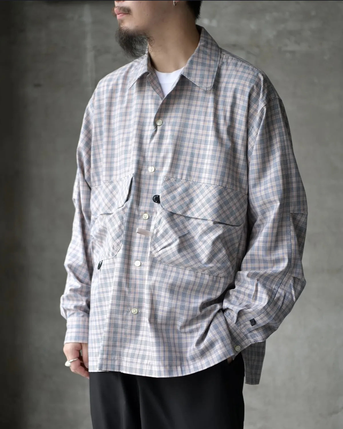 DAIWA PIER39 / TECH SPORTS OPEN COLLAR SHIRT L/S NOVA CHECK (BE-81025W)