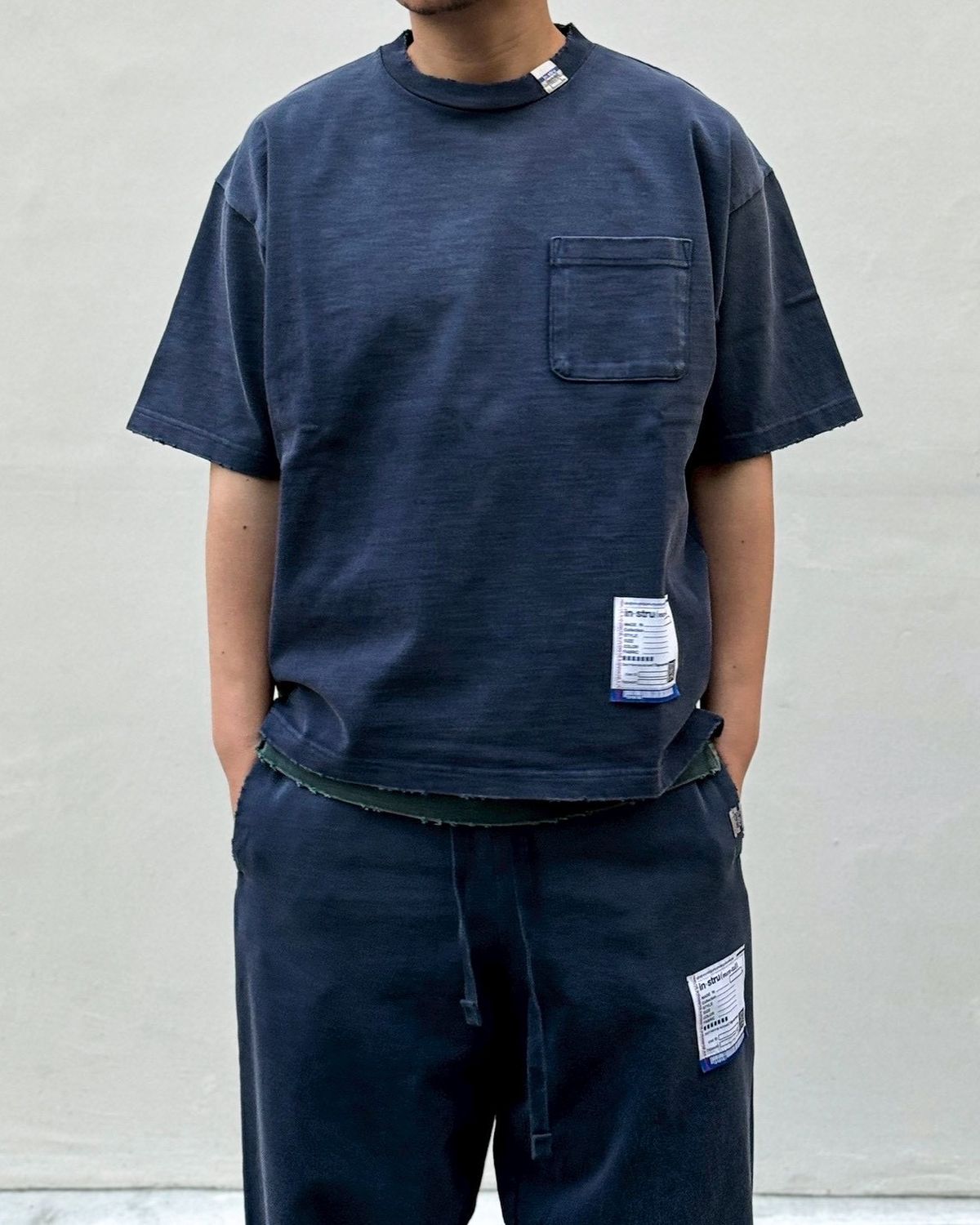 Maison MIHARA YASUHIRO in・stru(men-tal). / Sun Faded Like Distressed Pocket T-shirt (I16TS571)