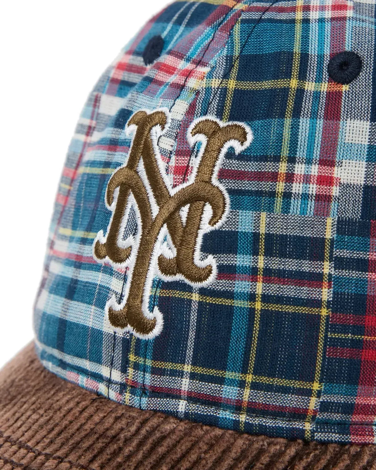 NEW ERA / 9THIRTY Sean Wotherspoon ニューヨーク・メッツ マドラスチェック ブラウンコーデュロイバイザー (15156446)
