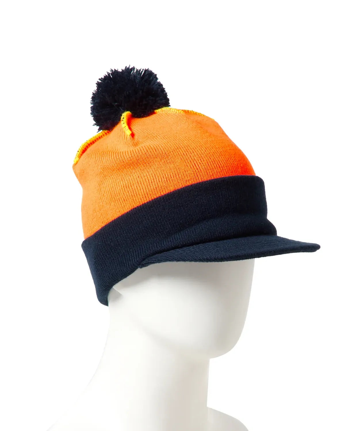 NEW ERA / バイザーニット ポンポン Powered by GORO(MIN-NANO)ネオンオレンジ/ネイビー (15175393)
