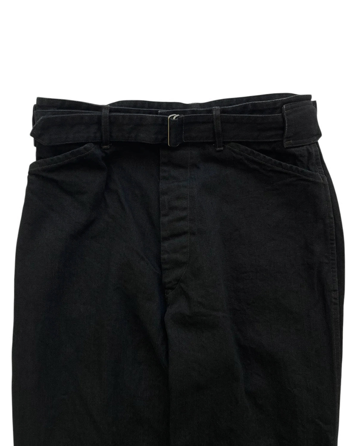 COMOLI / ブラックデニム ベルテッドパンツ (C03-03001)