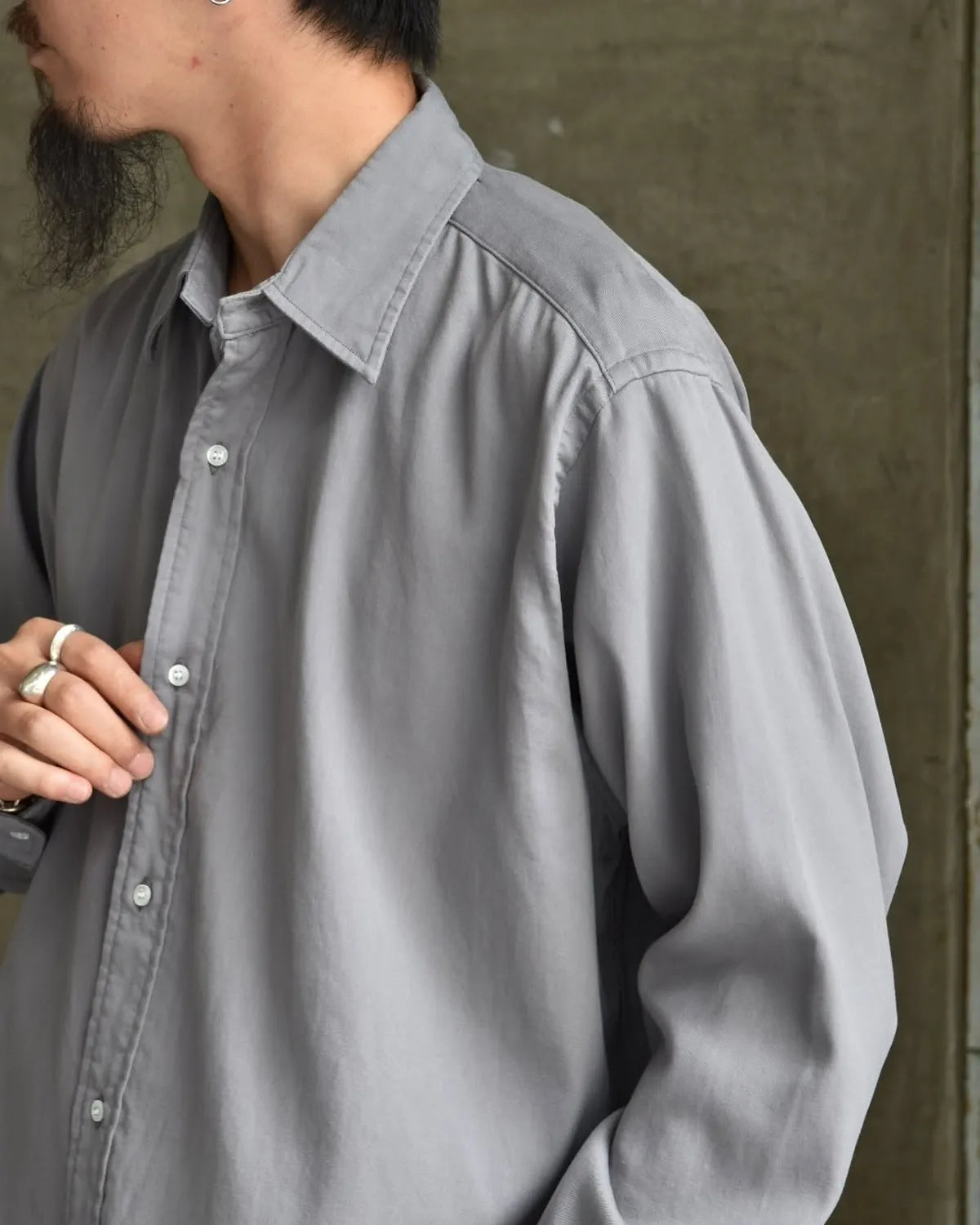 A.PRESSE / Double Weave Twill  Regular Collar Shirt (25AAP-02-10)