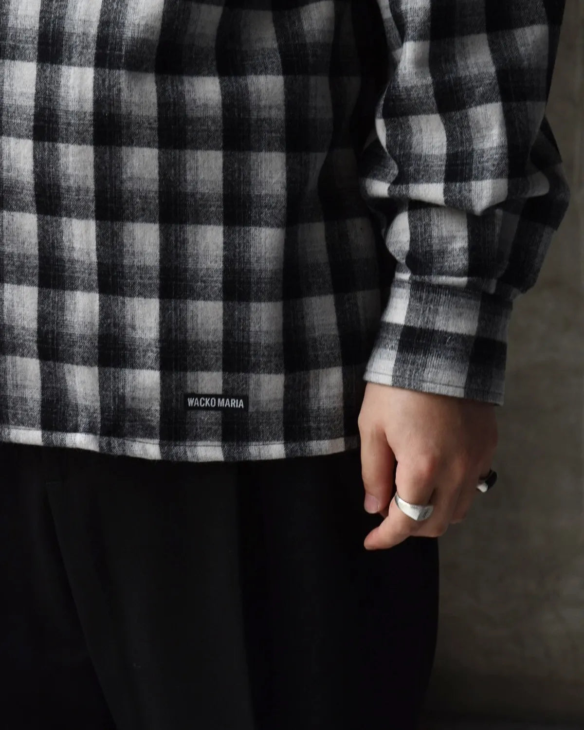 WACKO MARIA × PENDLETON / WOOL OMBRE CHECK OPEN COLLAR SHIRT -TYPE-1- (25FW-WMS-PE01)