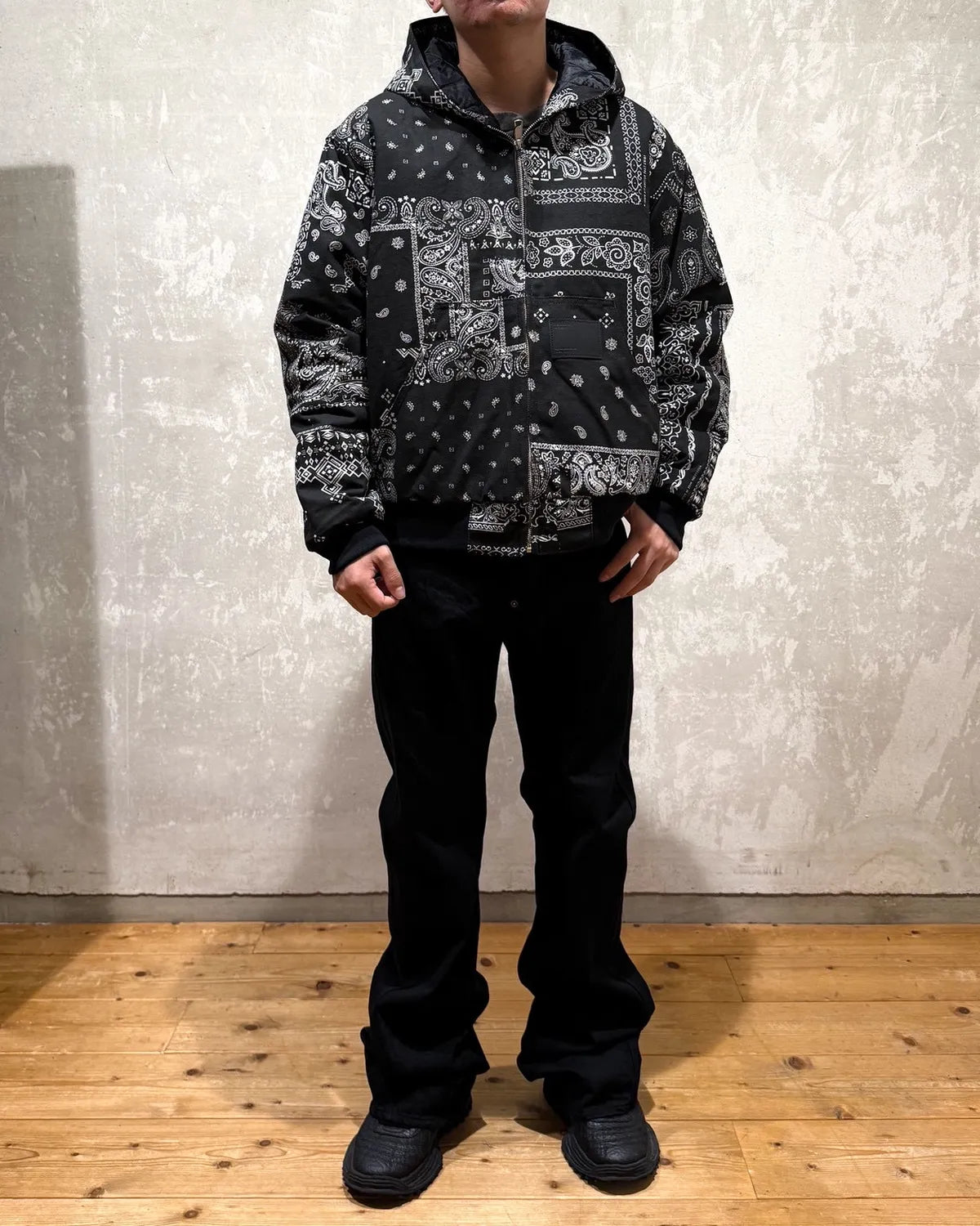 MIYAGIHIDETAKA -Rafu-  / Quilted Hoodie Jacket (MH027)