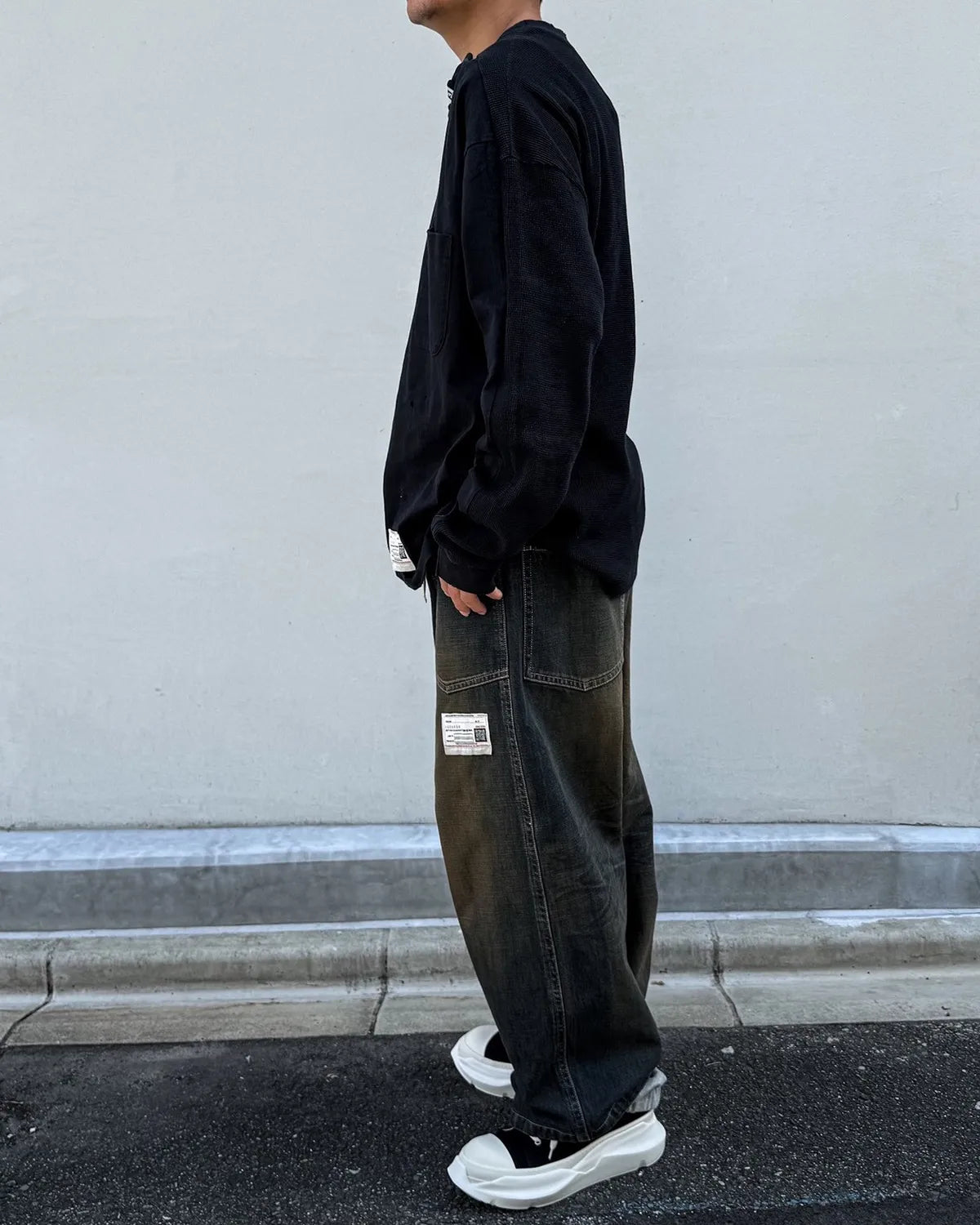 Maison MIHARA YASUHIRO / THERMAL COMBINED LONG T-SHIRT (A17LT601)
