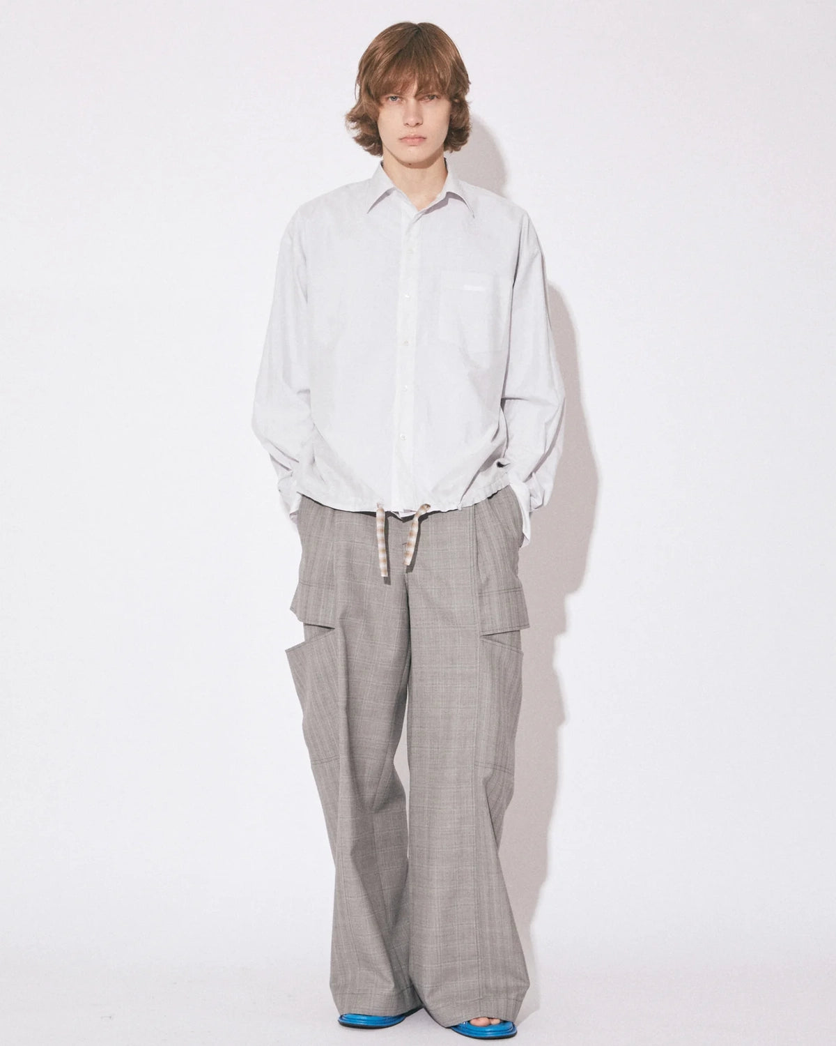 beautiful people / wool silk suiting trompeloeil bowpants (1616105006)