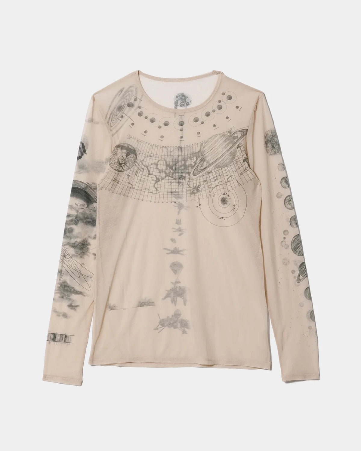 beautiful people / cosmos sheer jersey crew neck top -Women's- (1616310025)