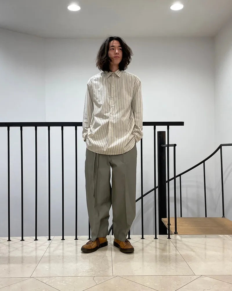 blurhms / Drill Chambray Belted Trousers